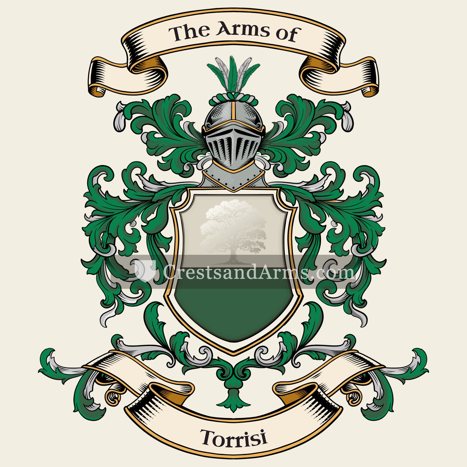 The Torrisi coat of arms, drawn from the recorded blazon