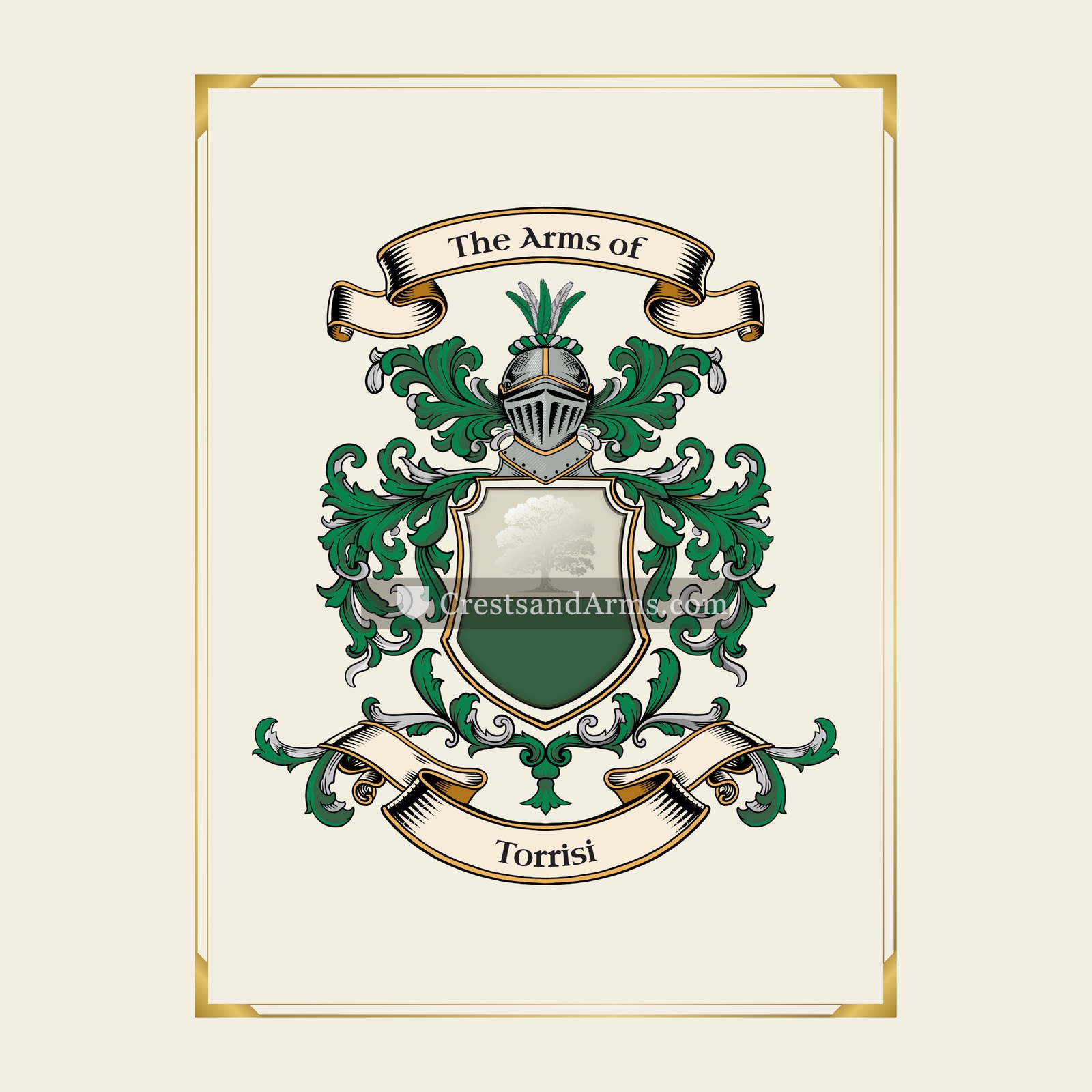 With gold border