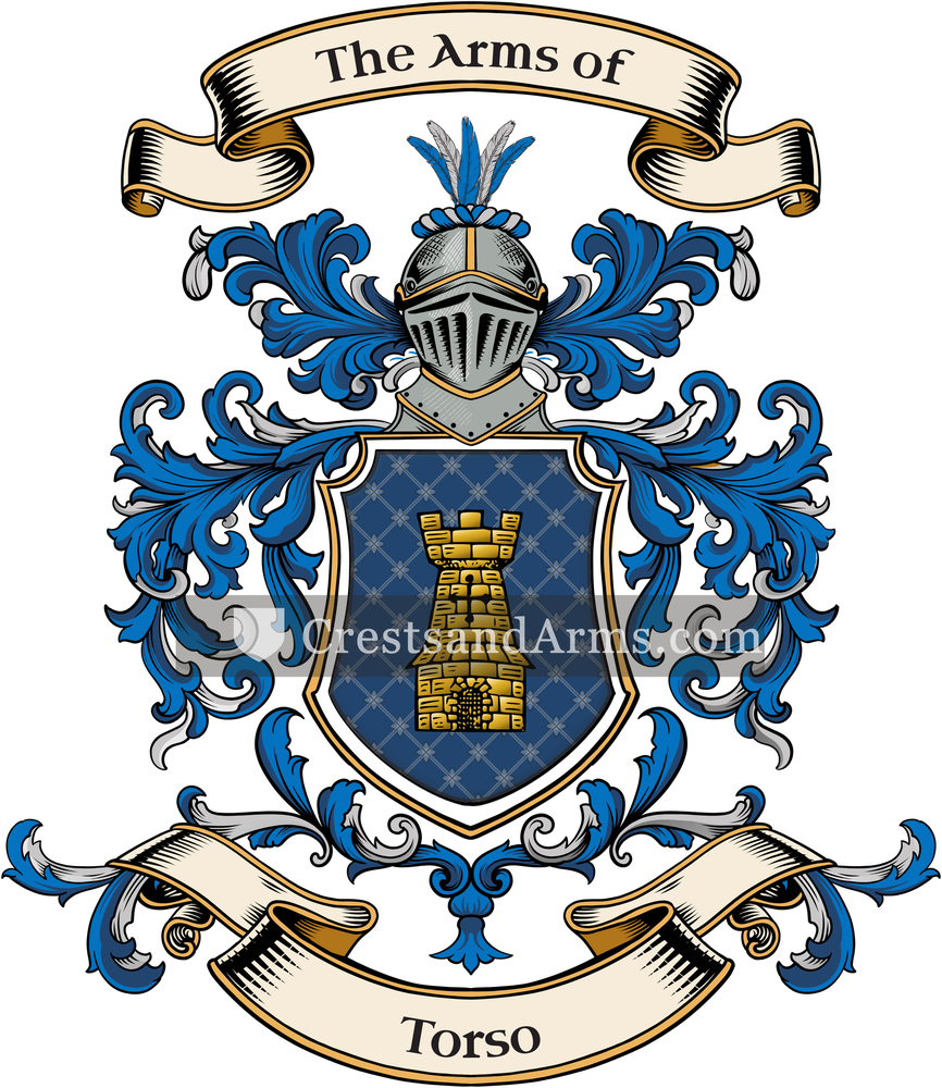 The Torso coat of arms, drawn from the recorded blazon