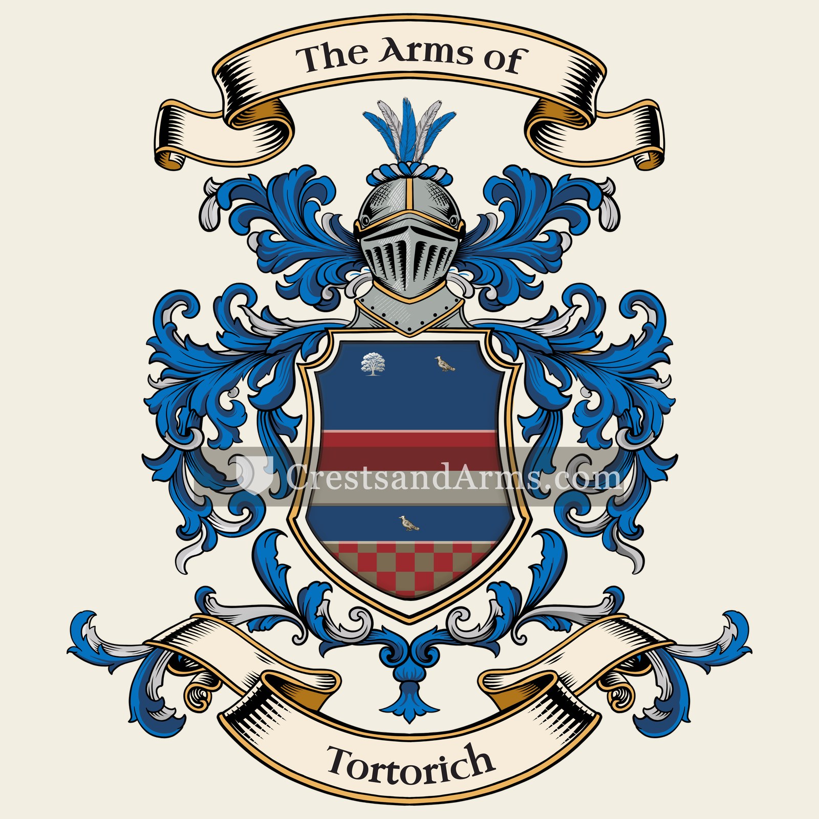 The Tortorich coat of arms, drawn from the recorded blazon