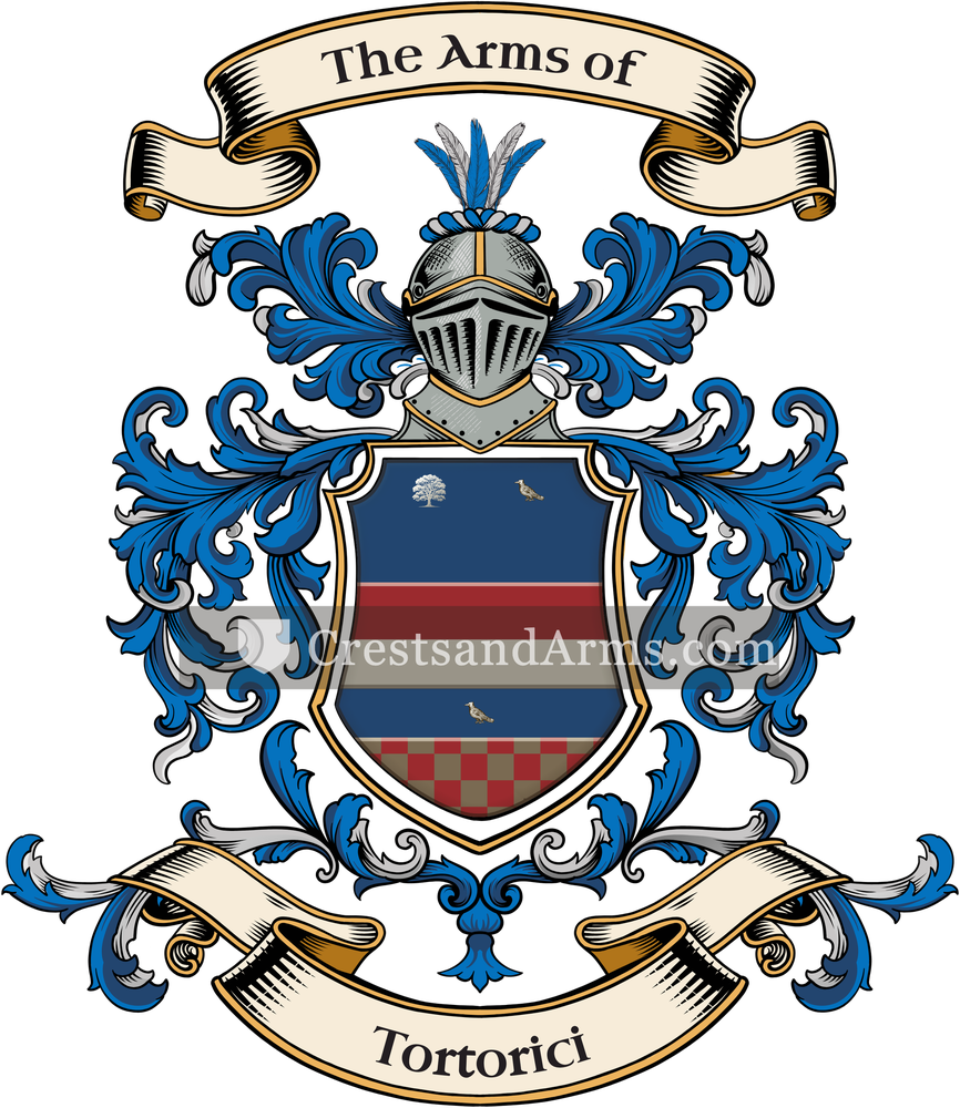 The Tortorici coat of arms, drawn from the recorded blazon
