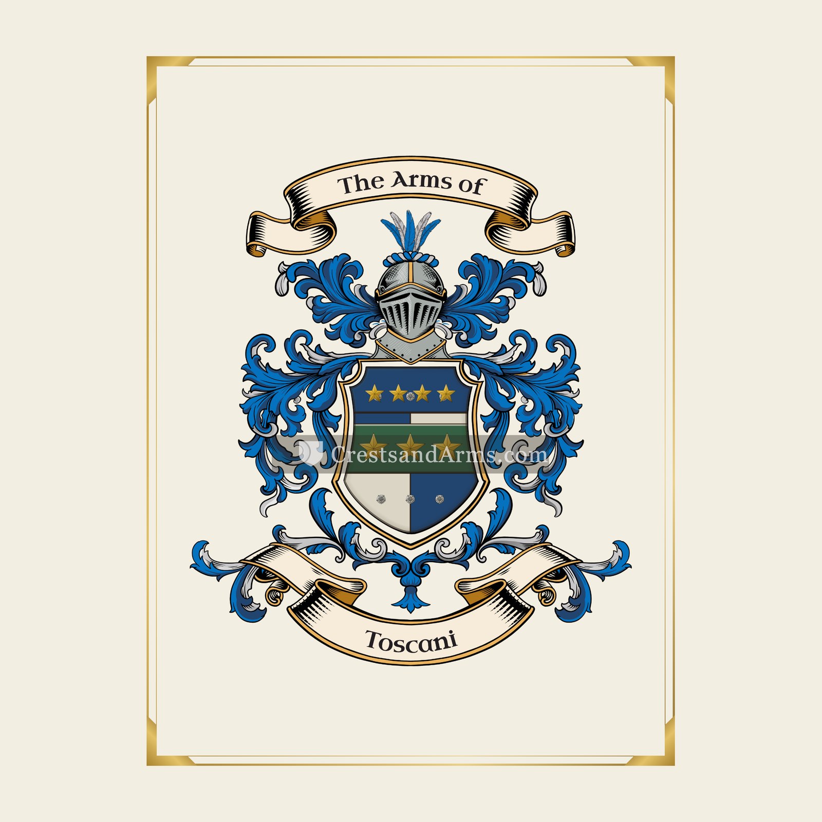 With gold border