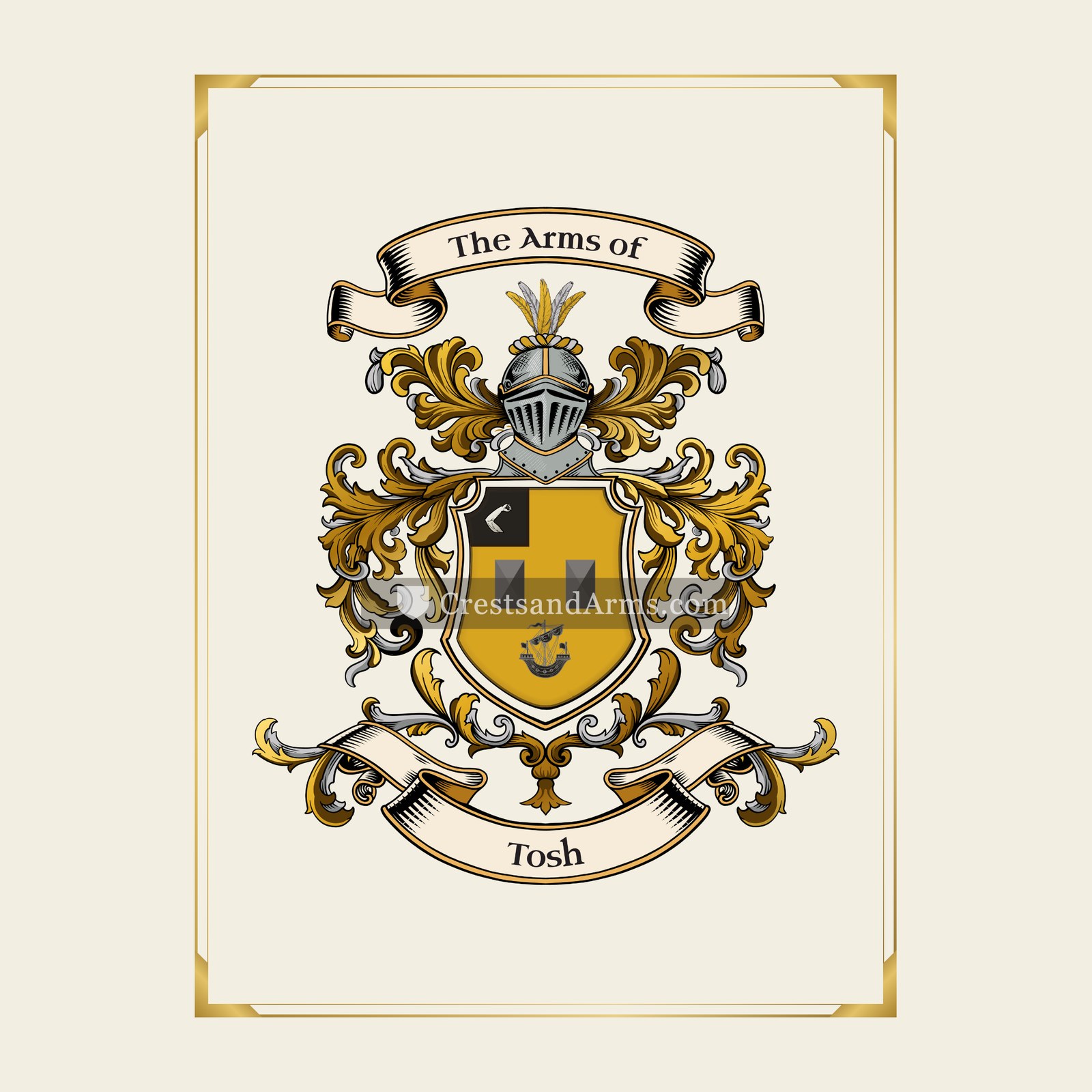 With gold border