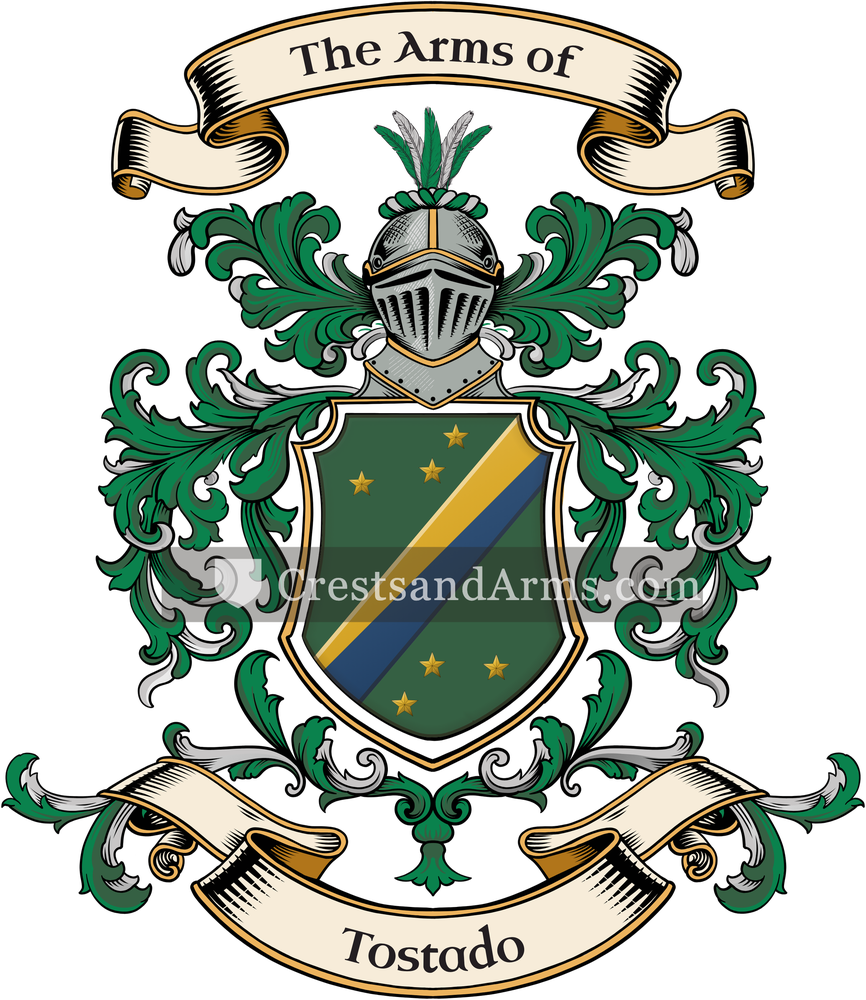 The Tostado coat of arms, drawn from the recorded blazon