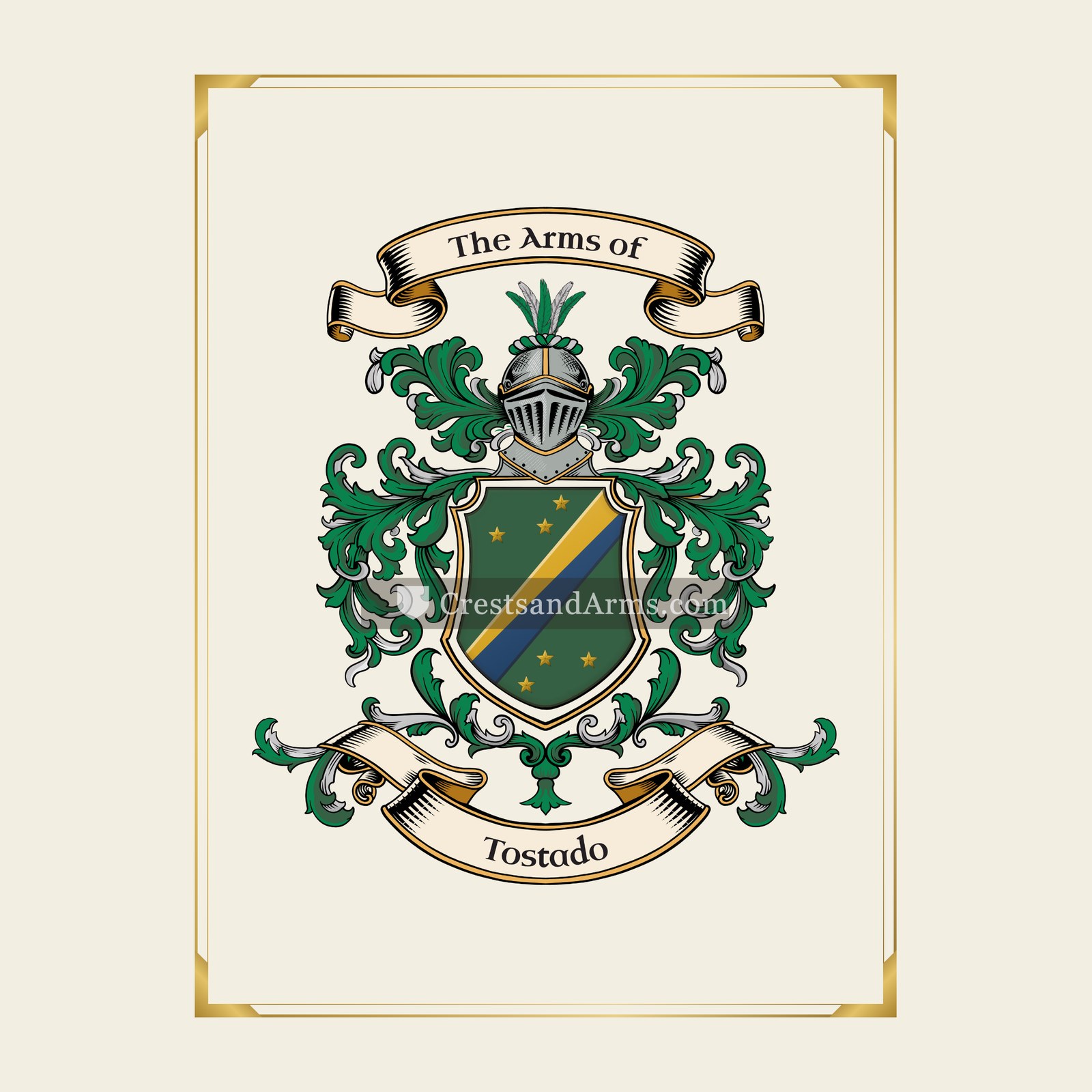With gold border
