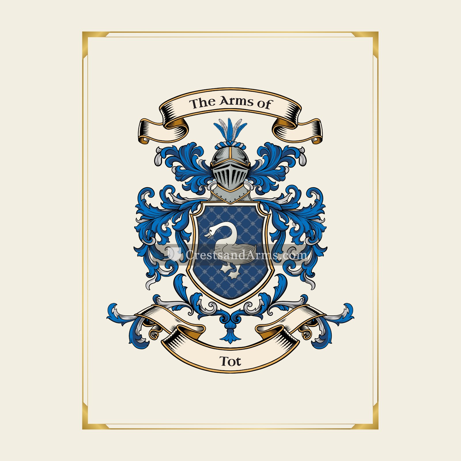 With gold border