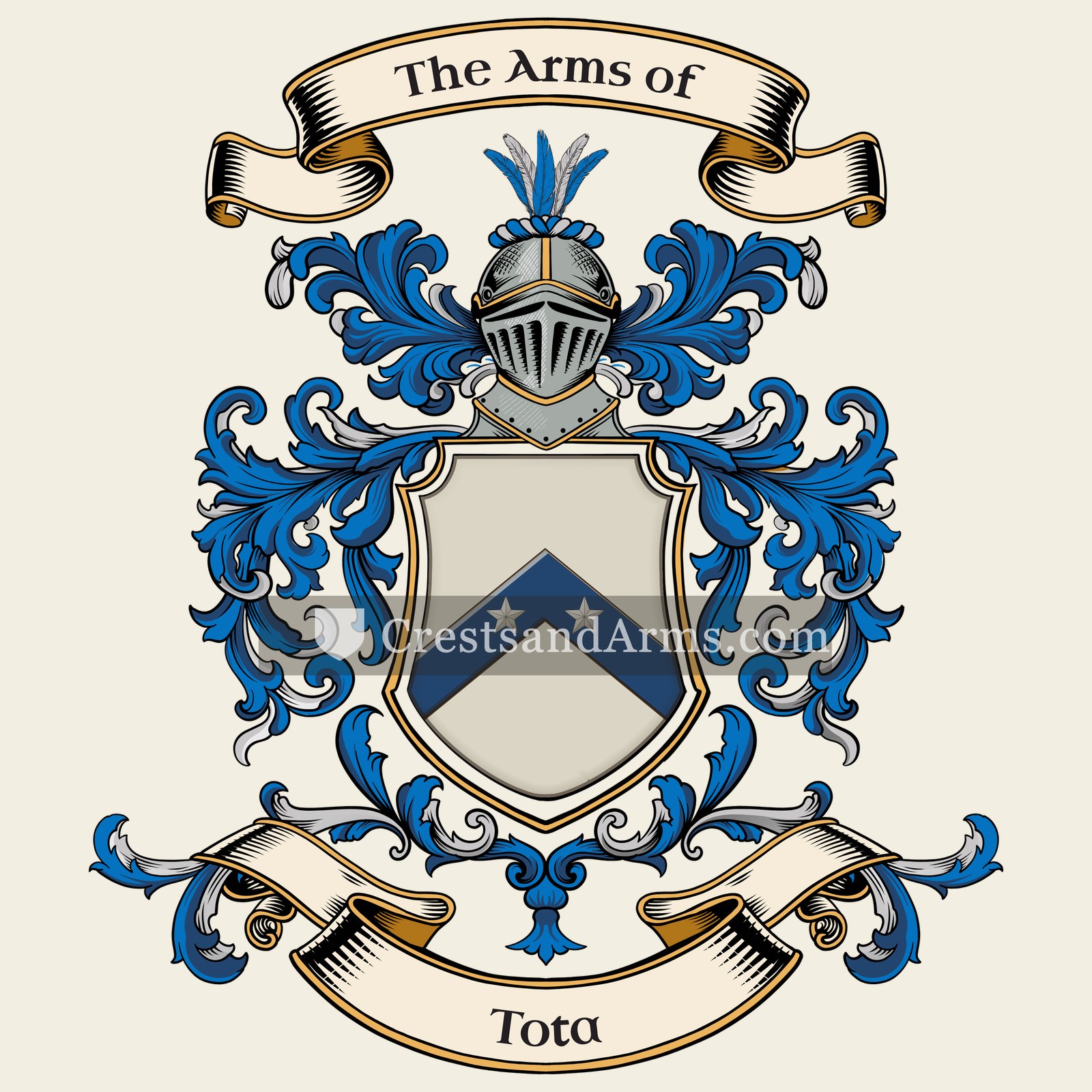 The Tota coat of arms, drawn from the recorded blazon