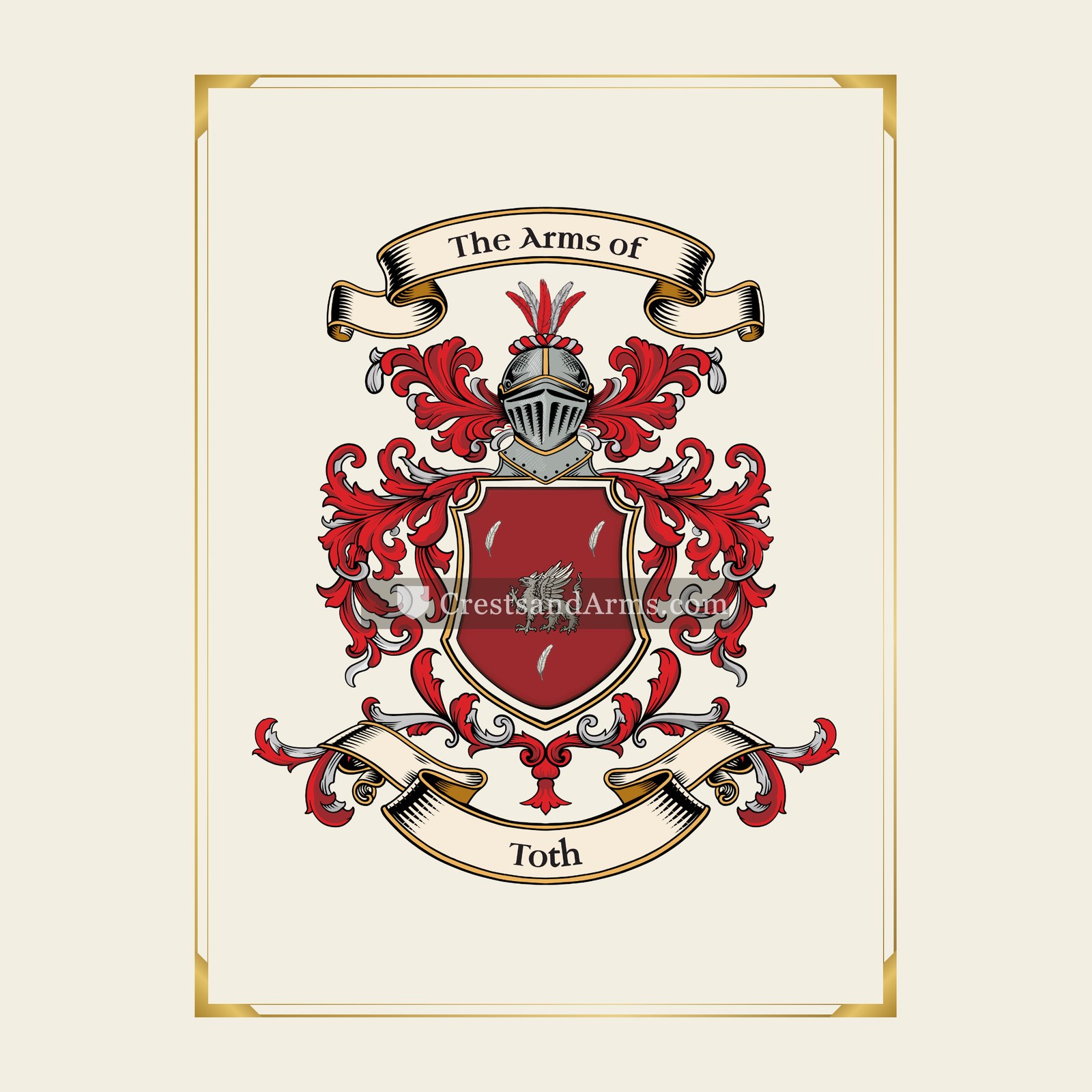 With gold border