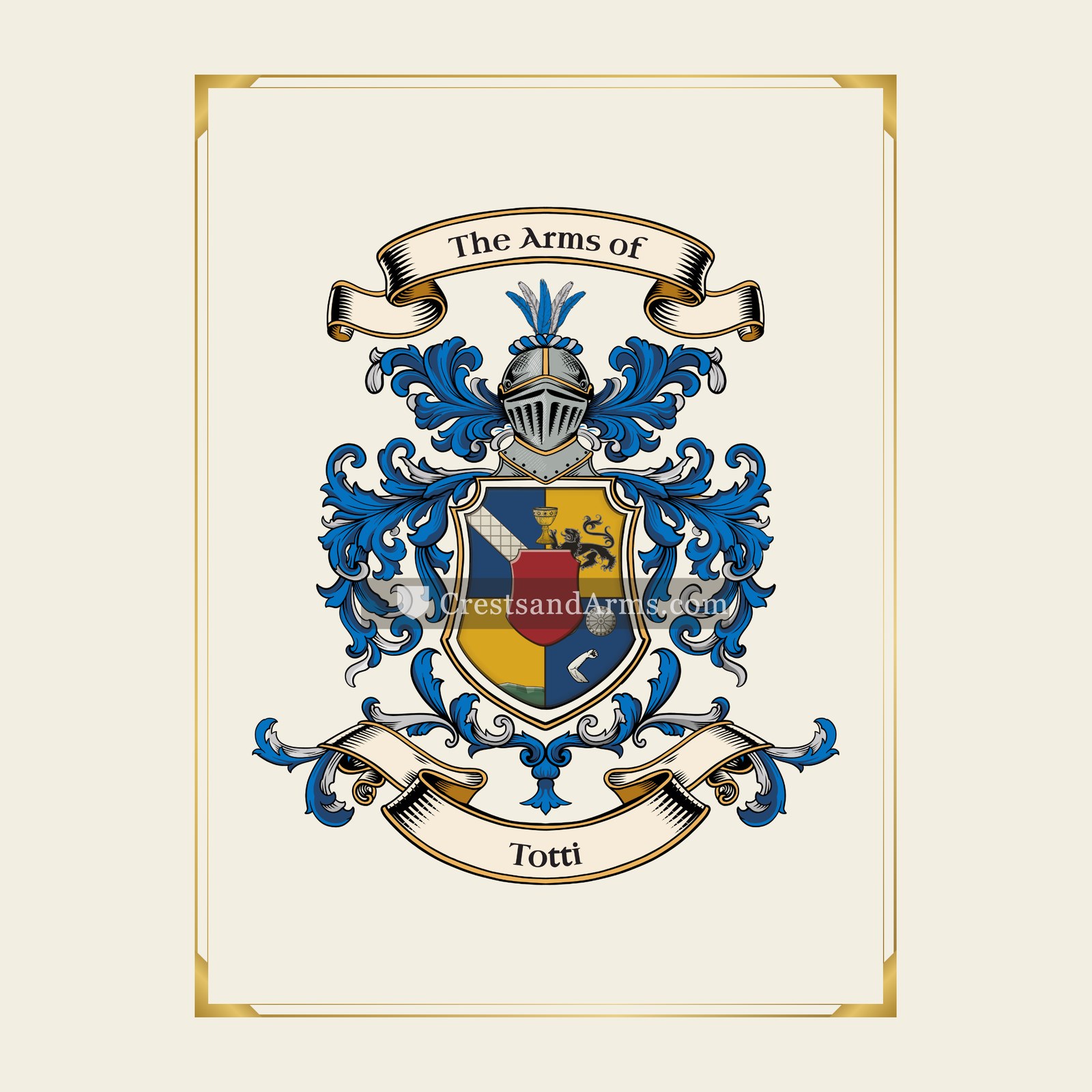With gold border