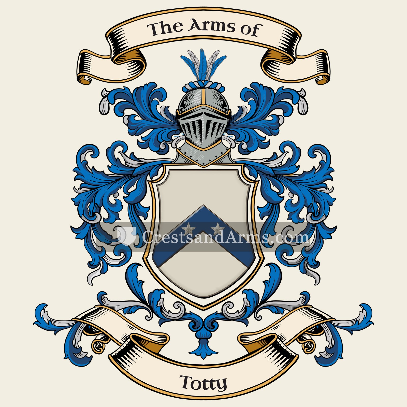 The Totty coat of arms, drawn from the recorded blazon