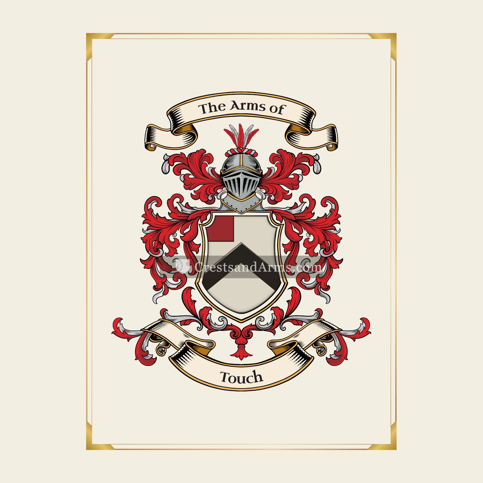 With gold border