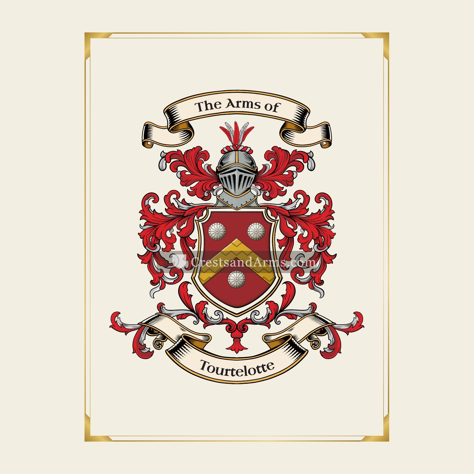 With gold border