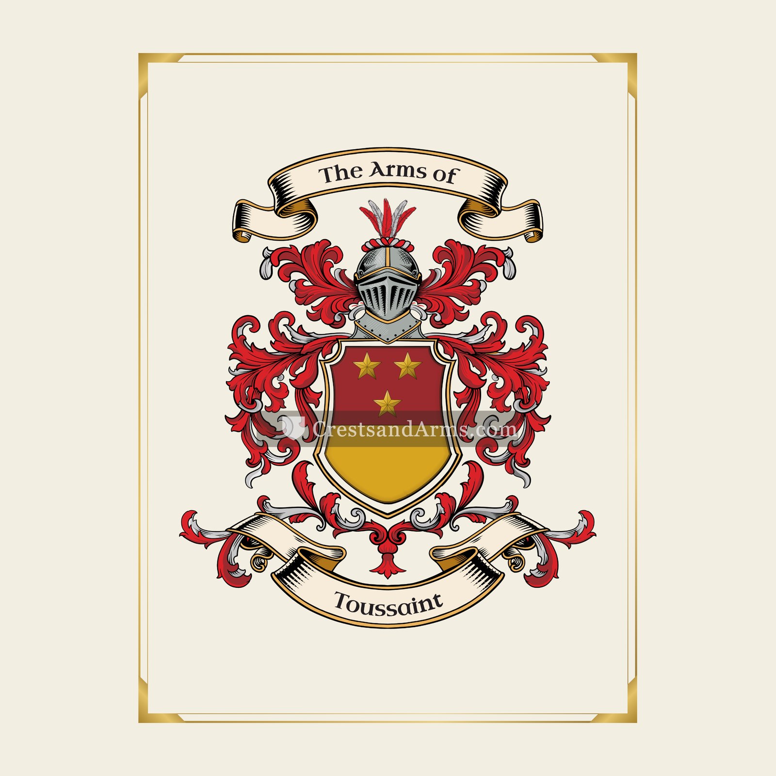 With gold border