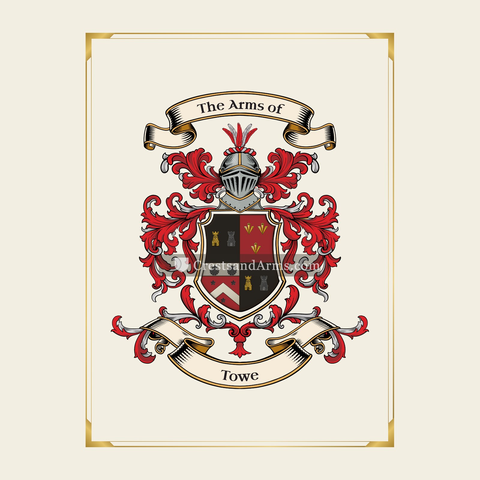With gold border