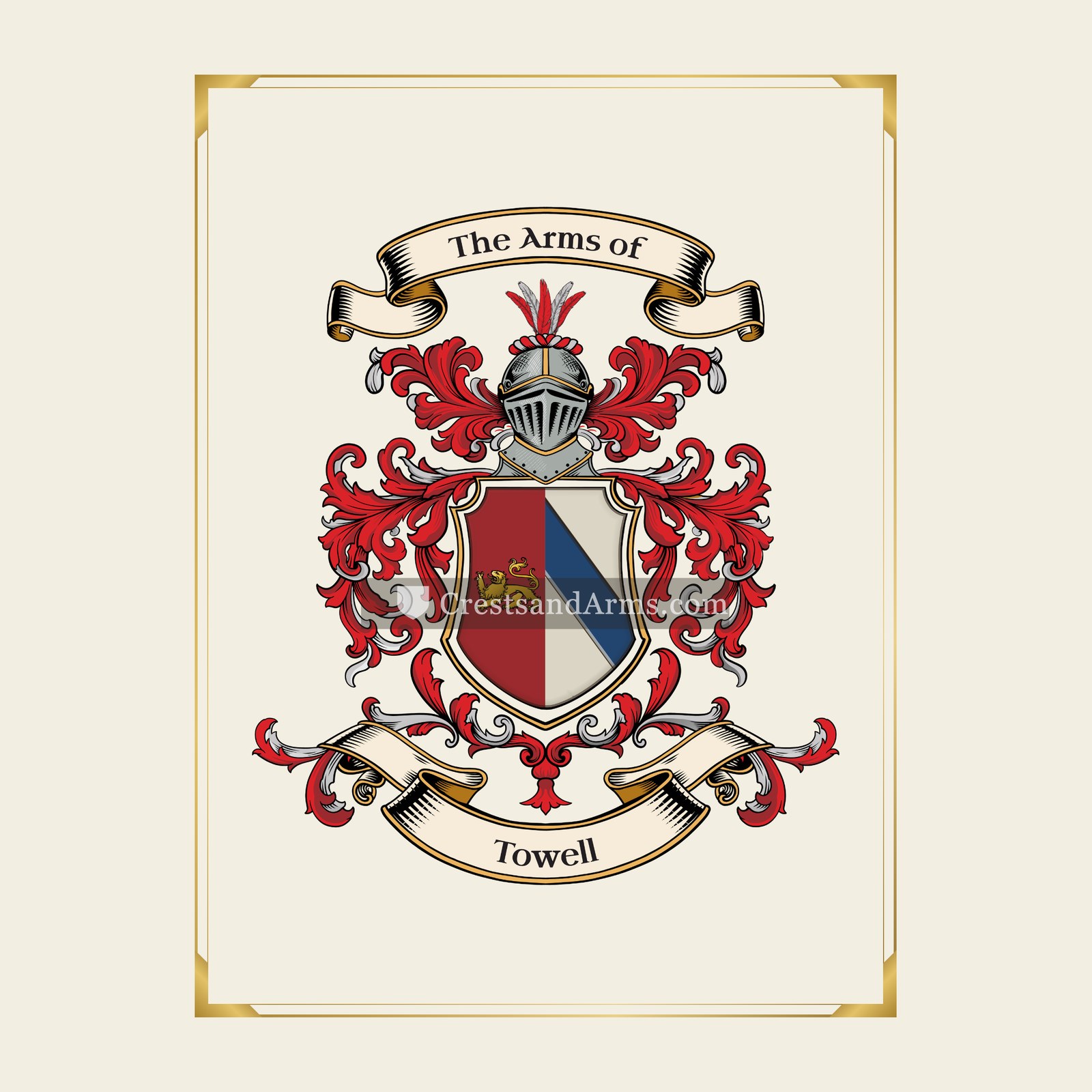 With gold border