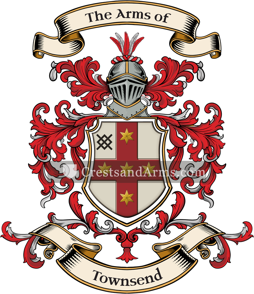 The Townsend coat of arms, drawn from the recorded blazon
