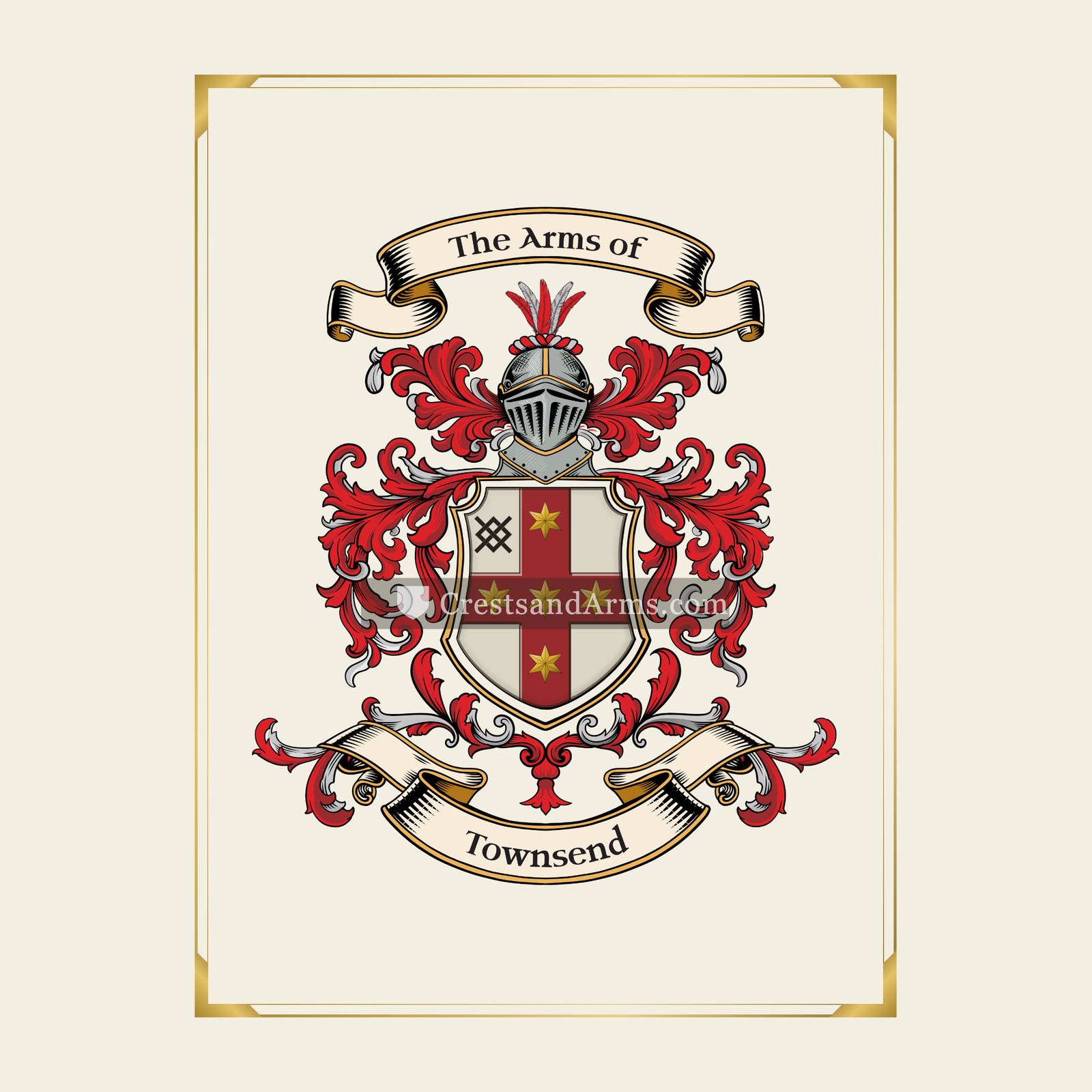 With gold border