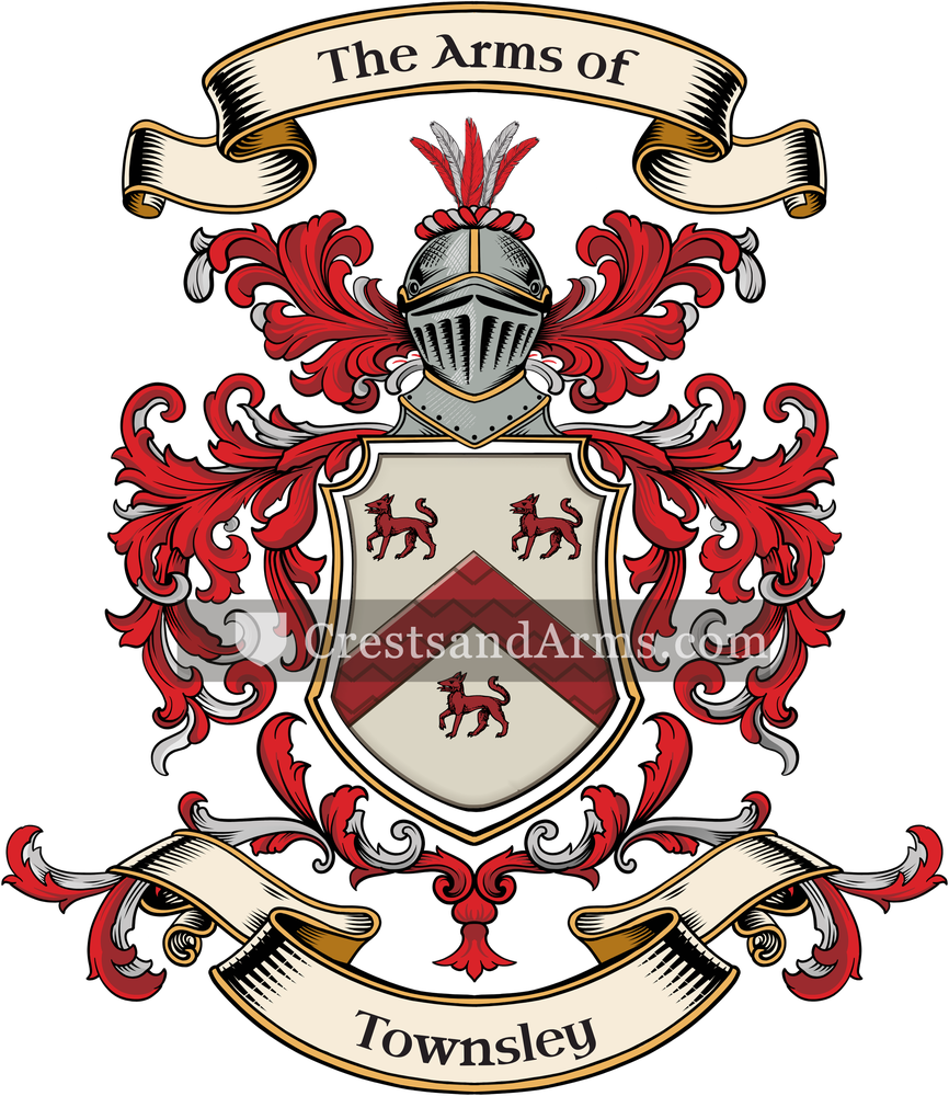 The Townsley coat of arms, drawn from the recorded blazon