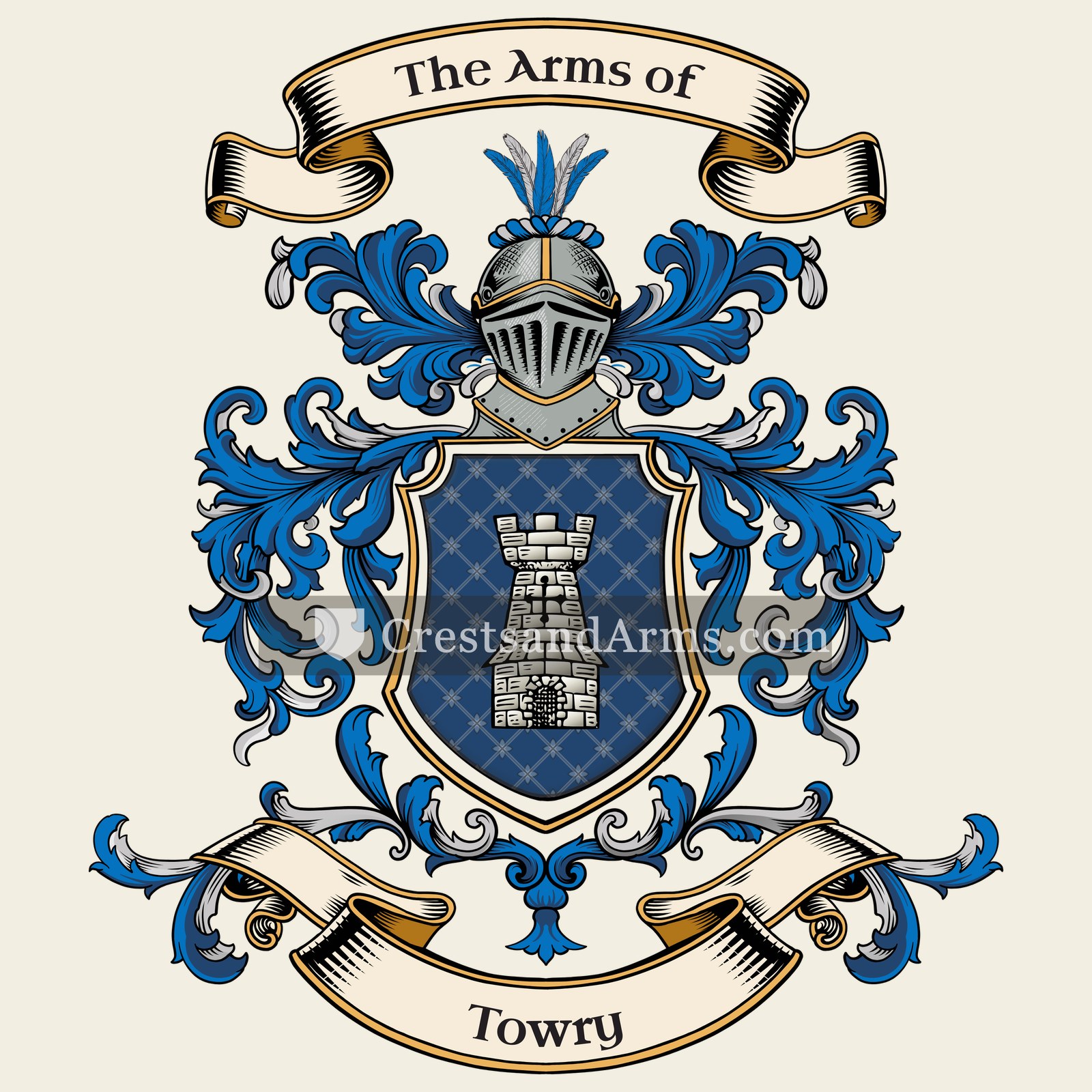 The Towry coat of arms, drawn from the recorded blazon