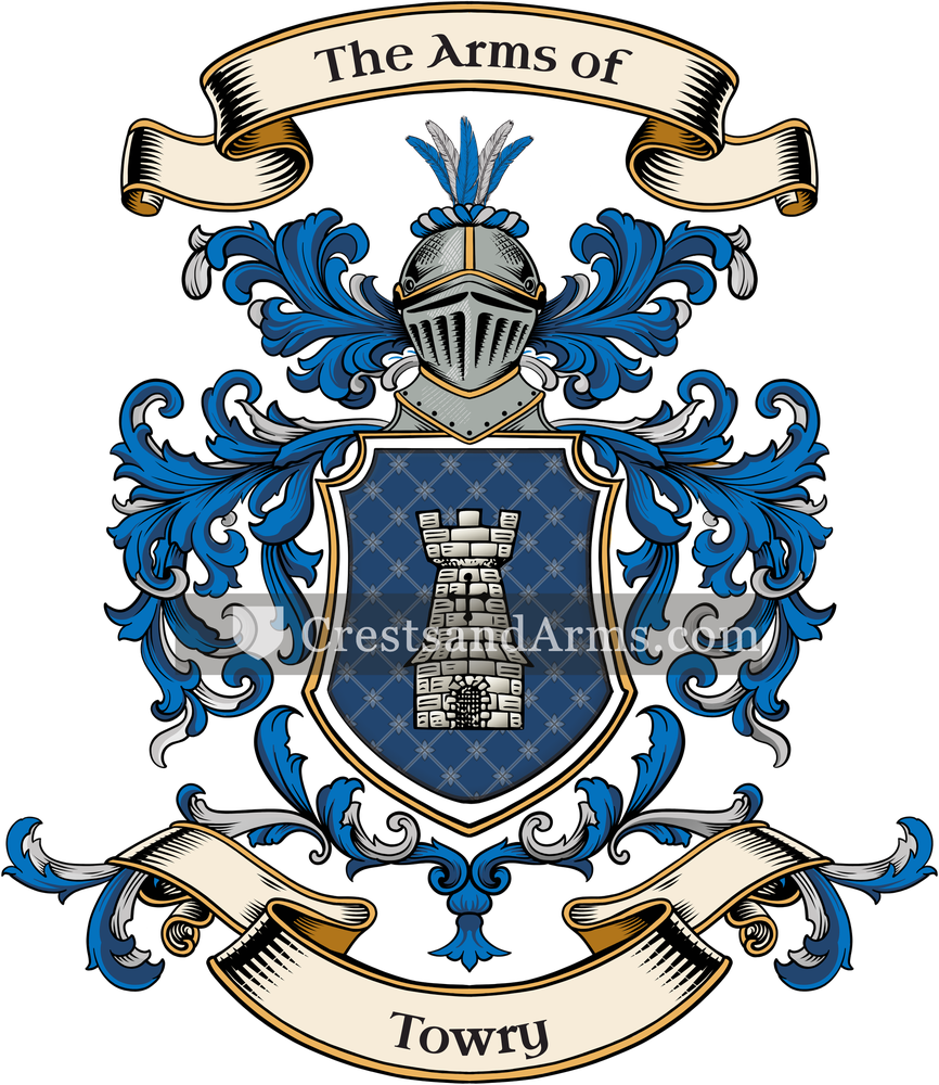 The Towry coat of arms, drawn from the recorded blazon