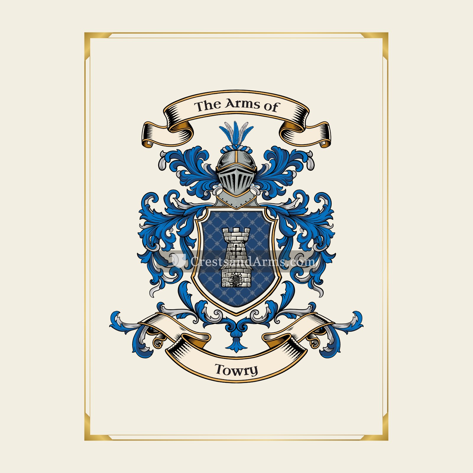 With gold border