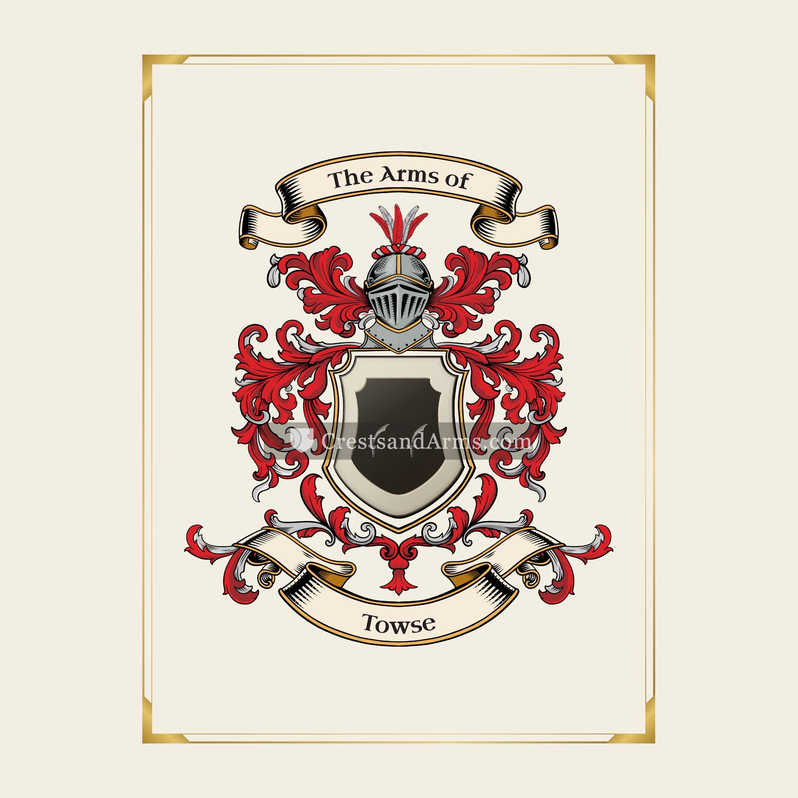 With gold border