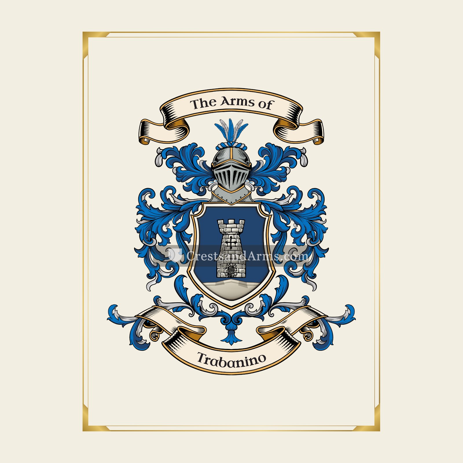 With gold border