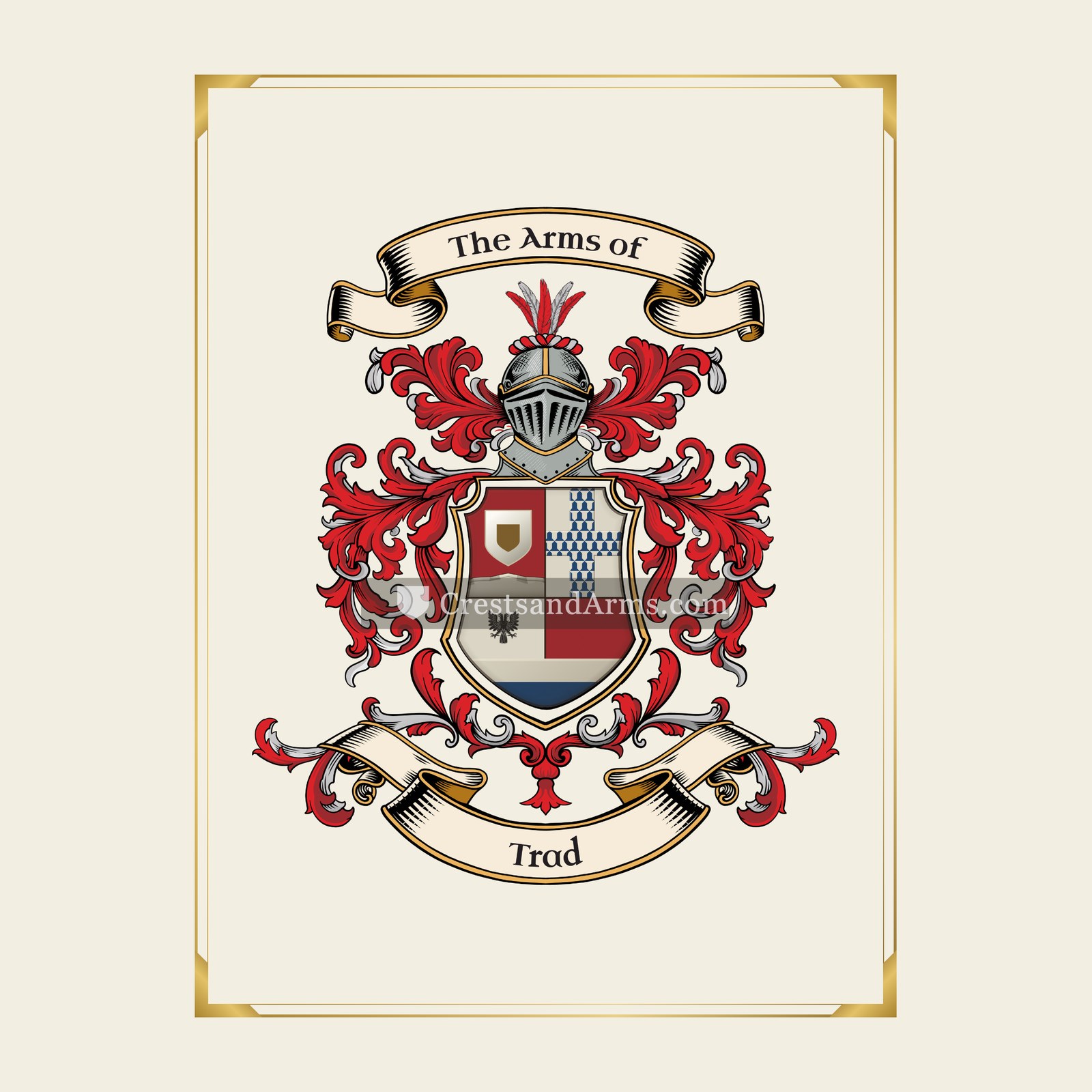 With gold border