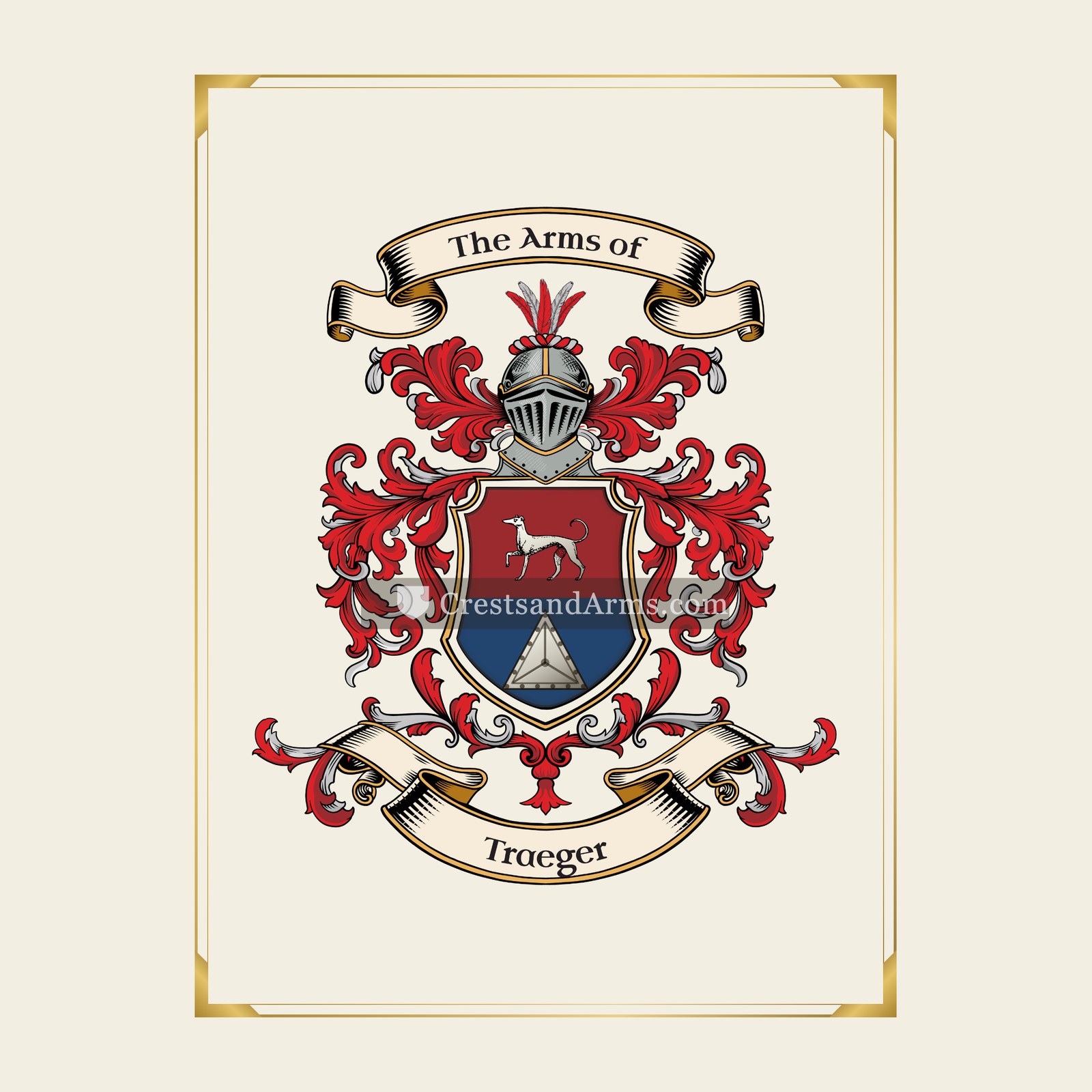 With gold border