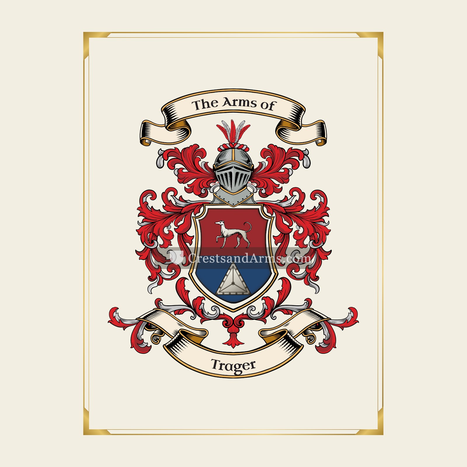 With gold border