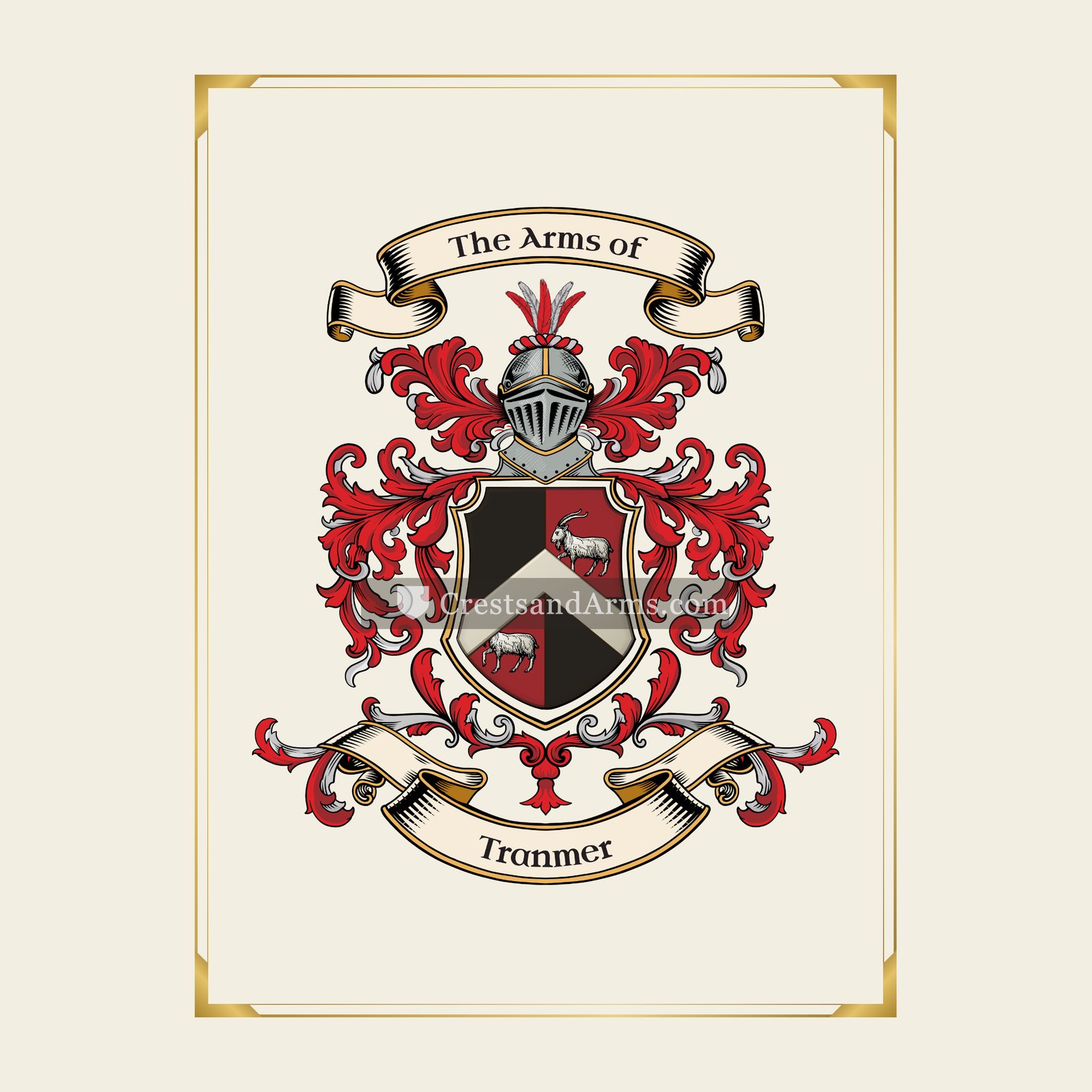 With gold border