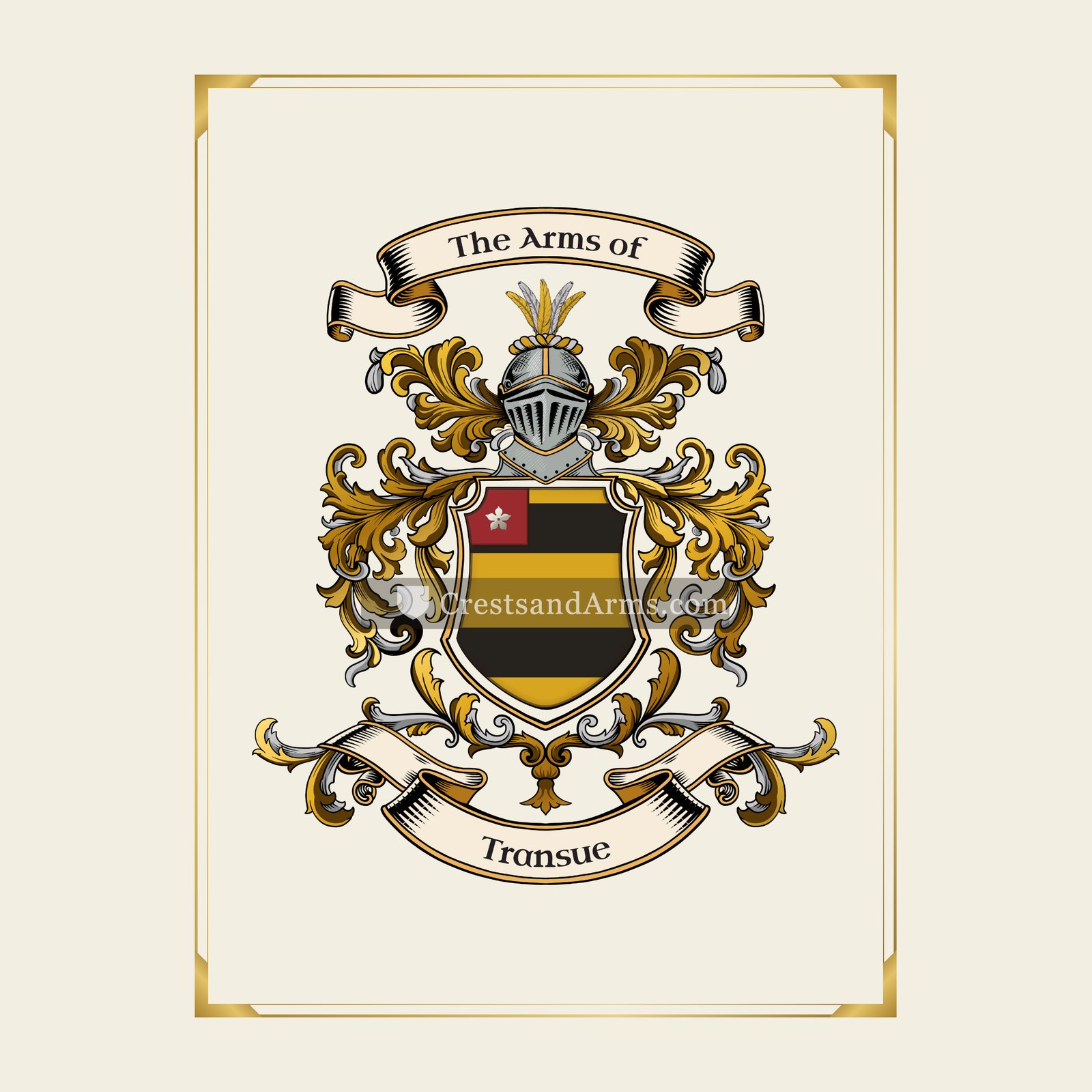 With gold border