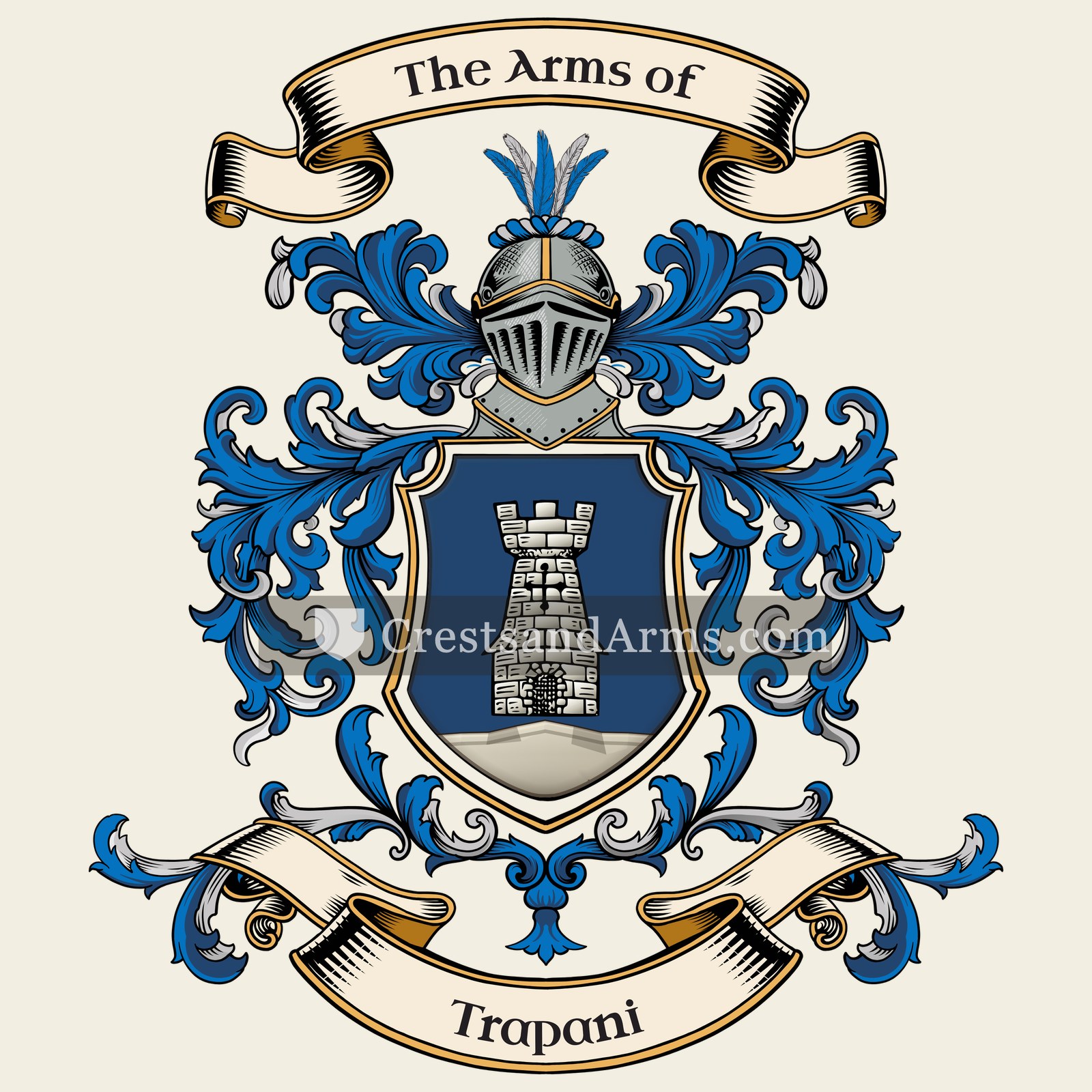The Trapani coat of arms, drawn from the recorded blazon