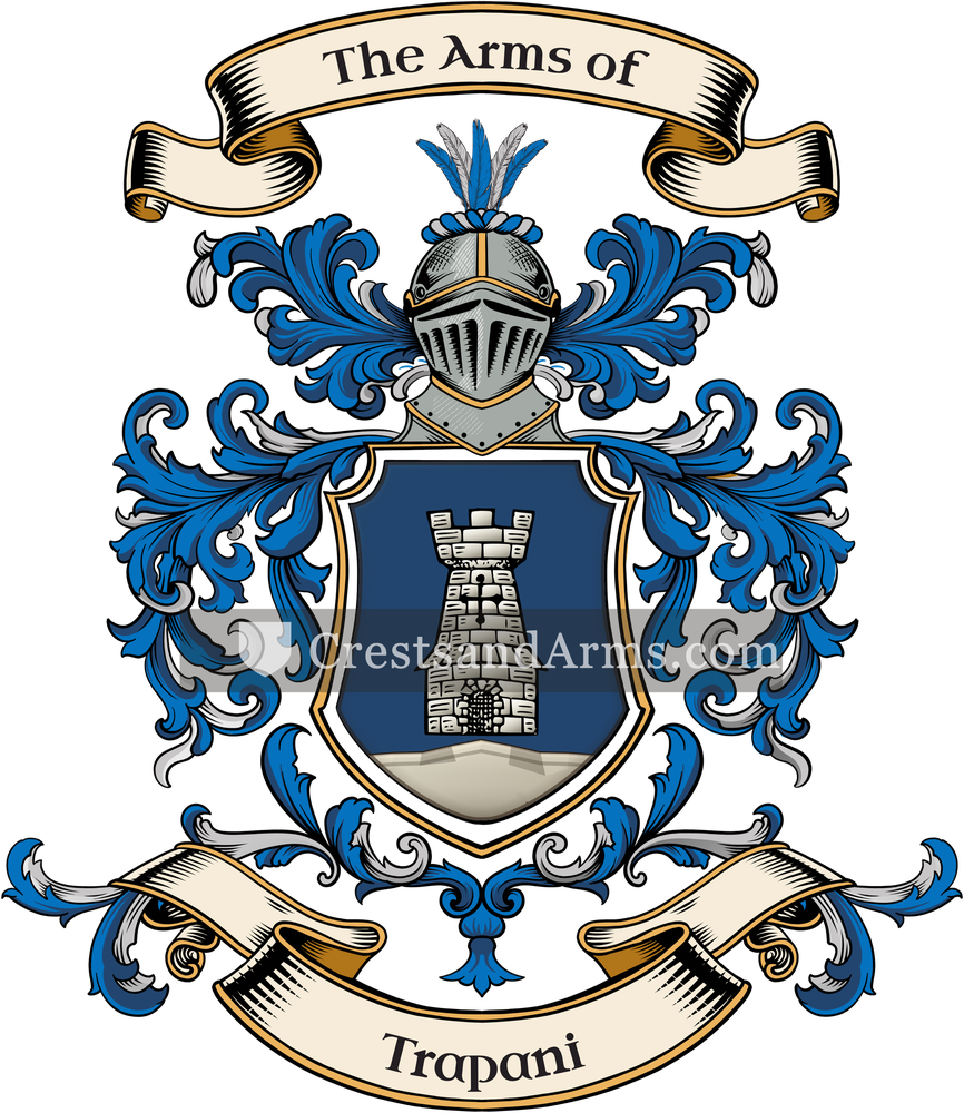 The Trapani coat of arms, drawn from the recorded blazon