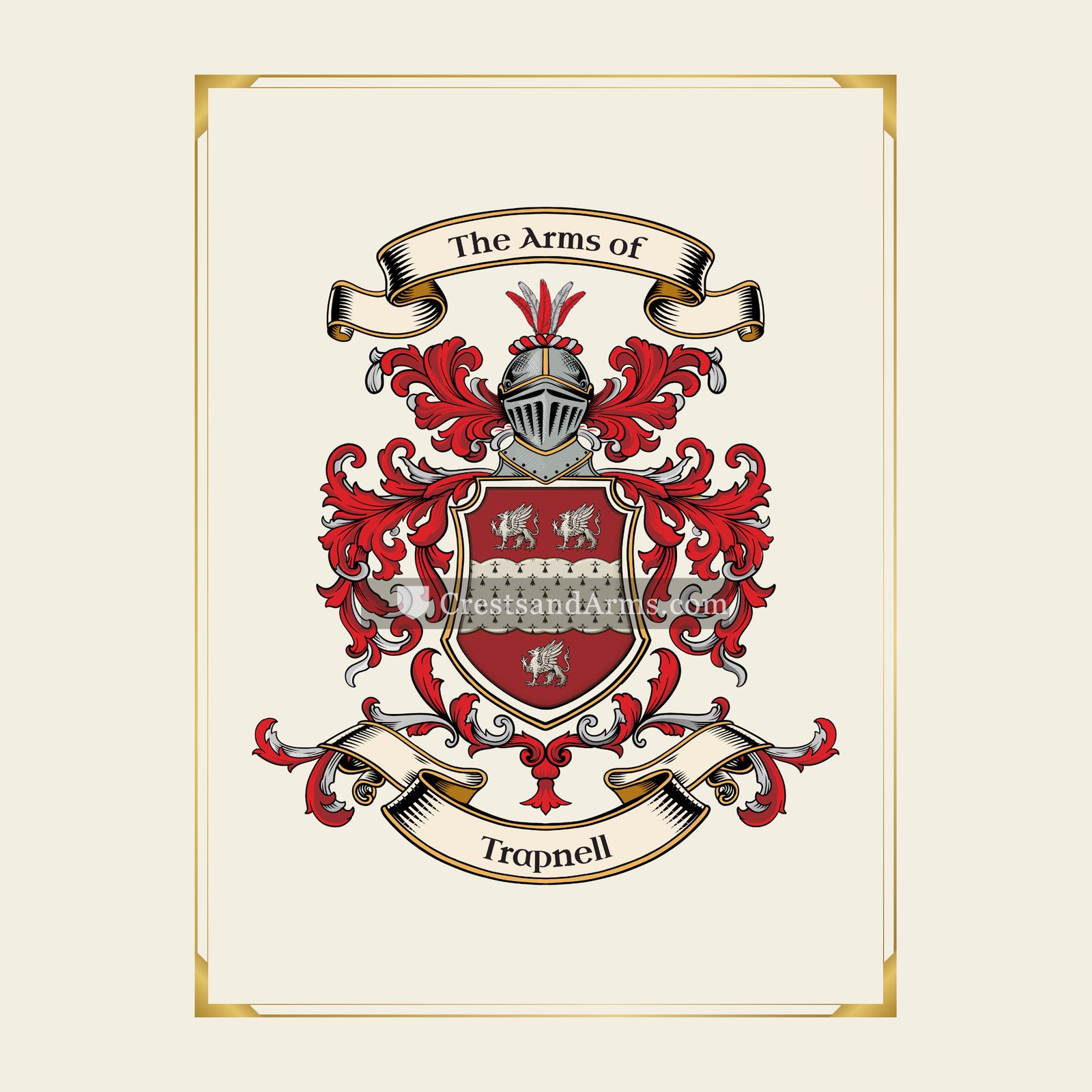 With gold border