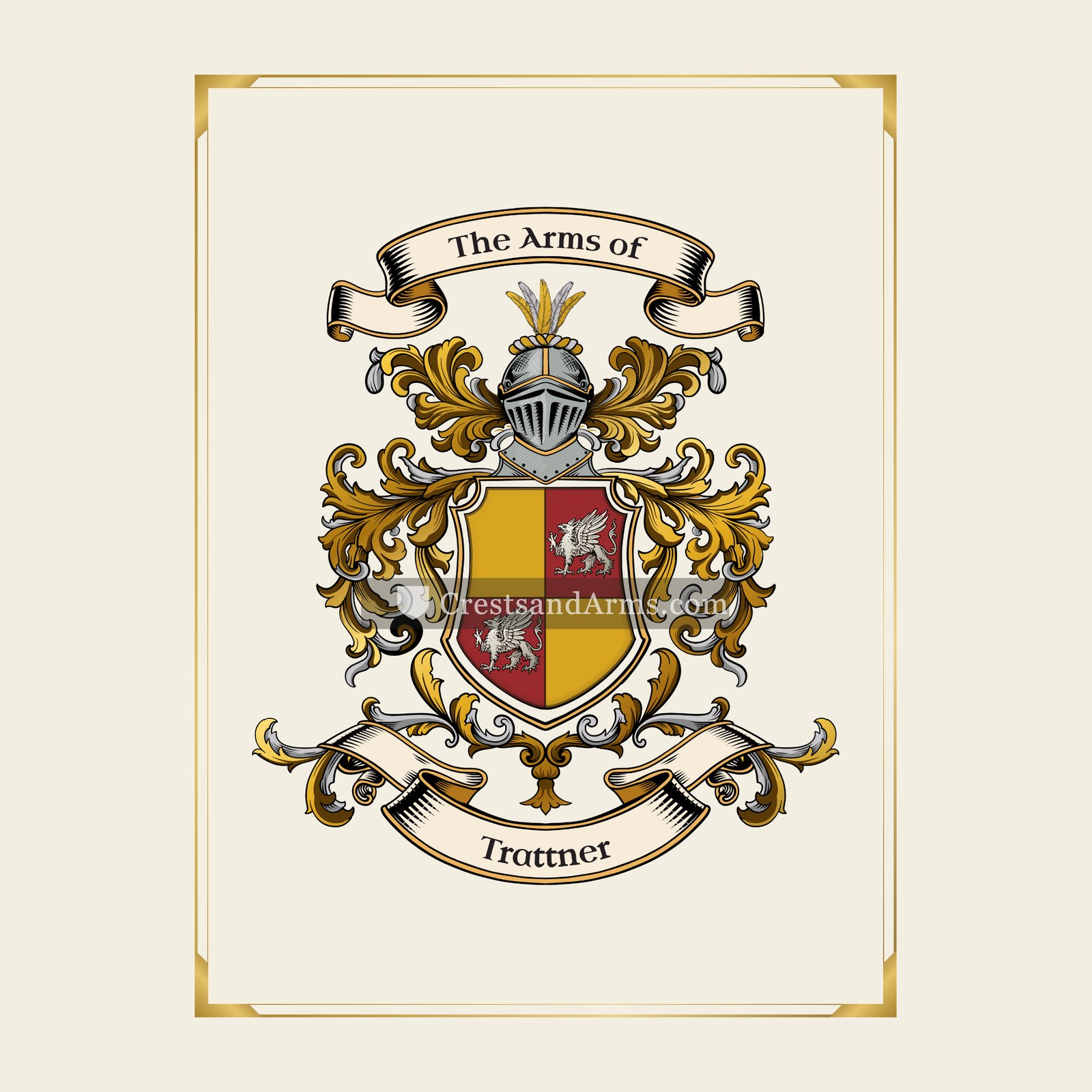 With gold border