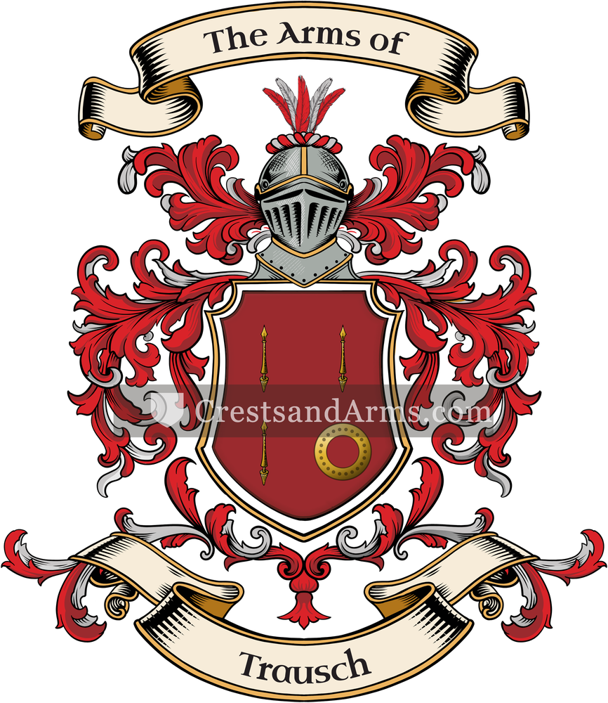 The Trausch coat of arms, drawn from the recorded blazon
