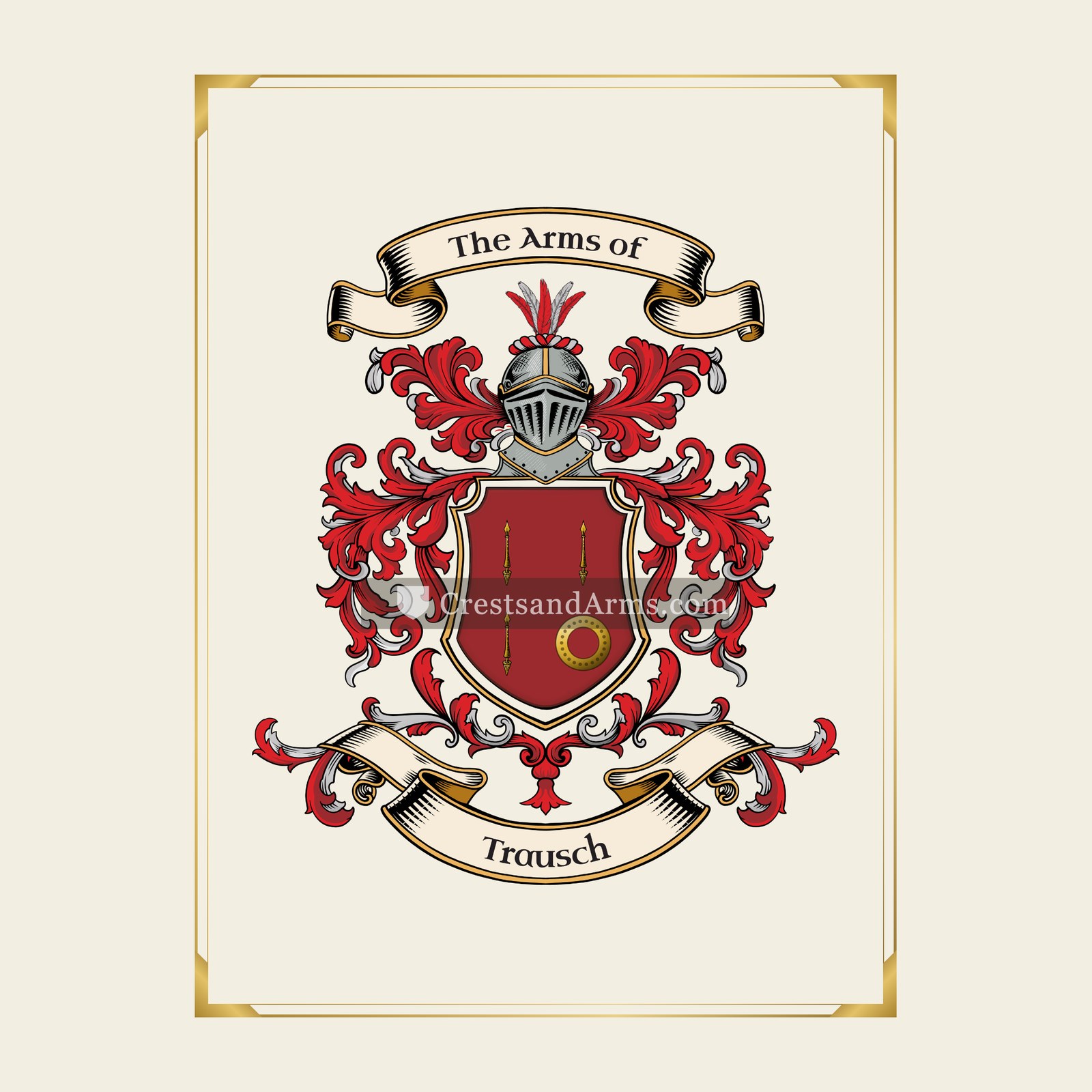 With gold border