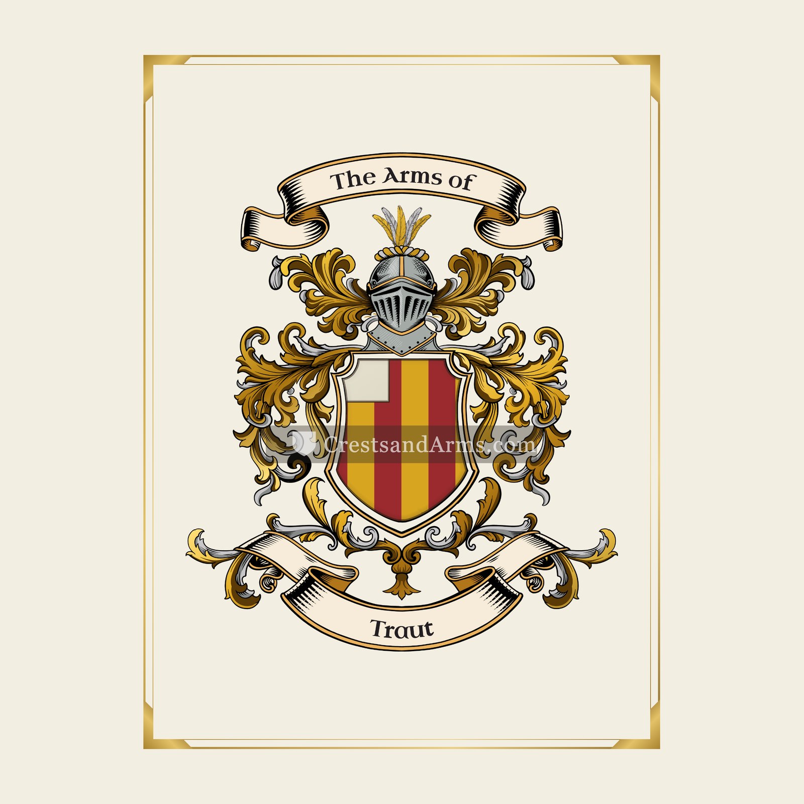 With gold border