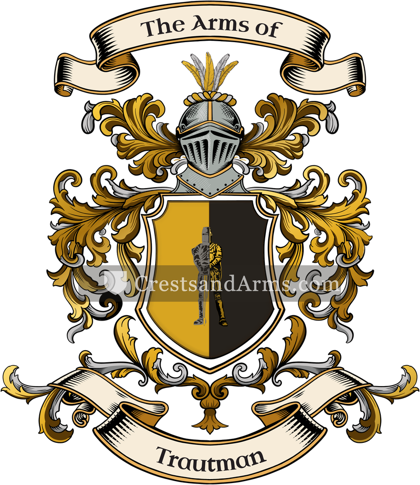 The Trautman coat of arms, drawn from the recorded blazon