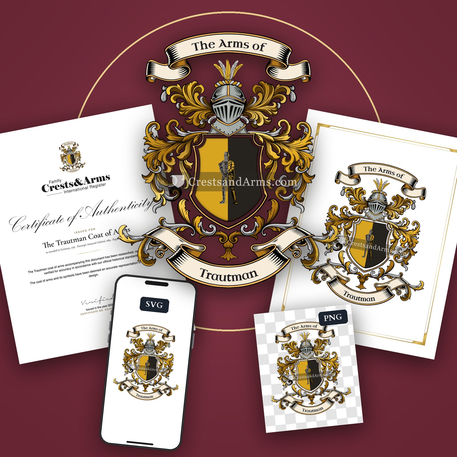 The Trautman arms on the coat of arms — digital pack