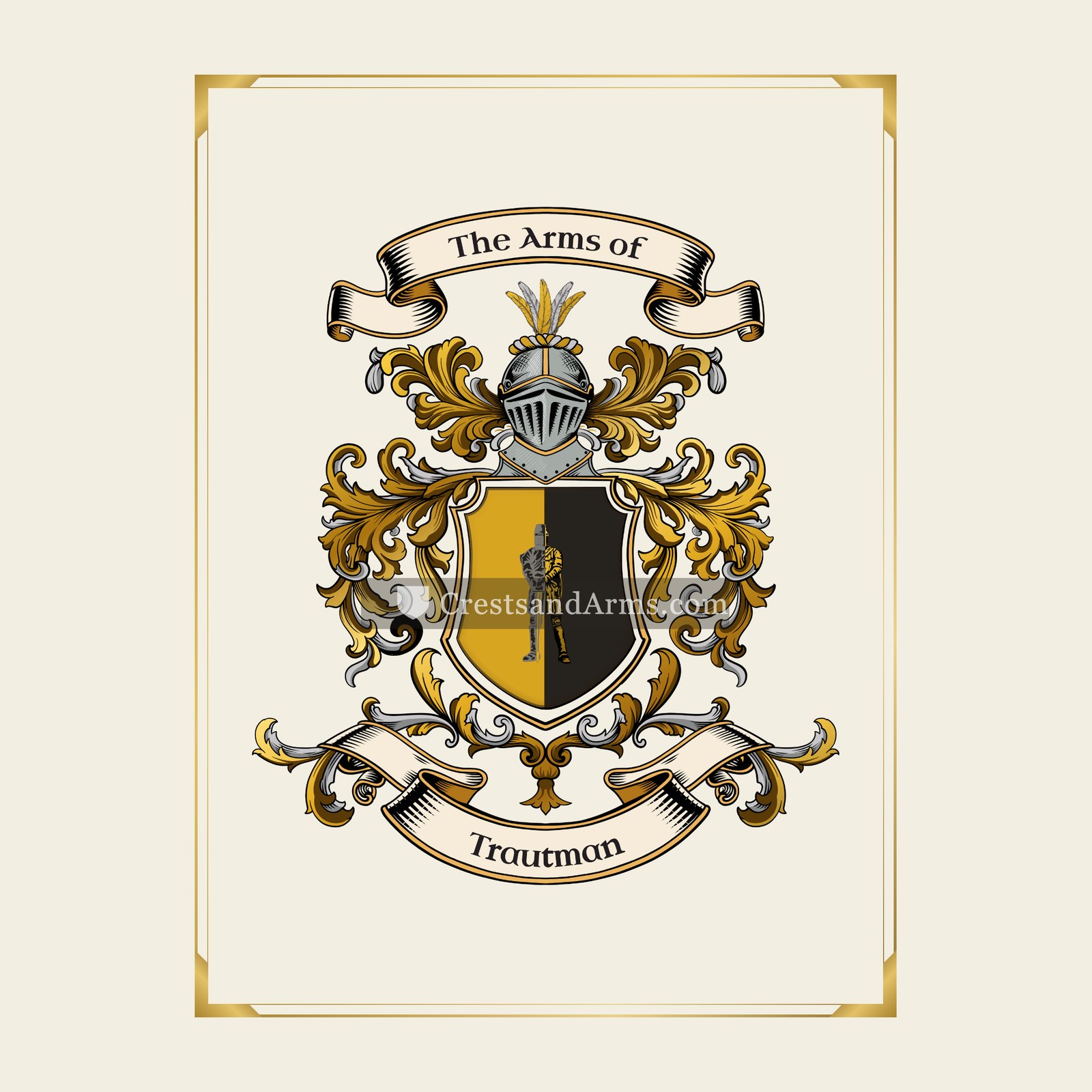 With gold border