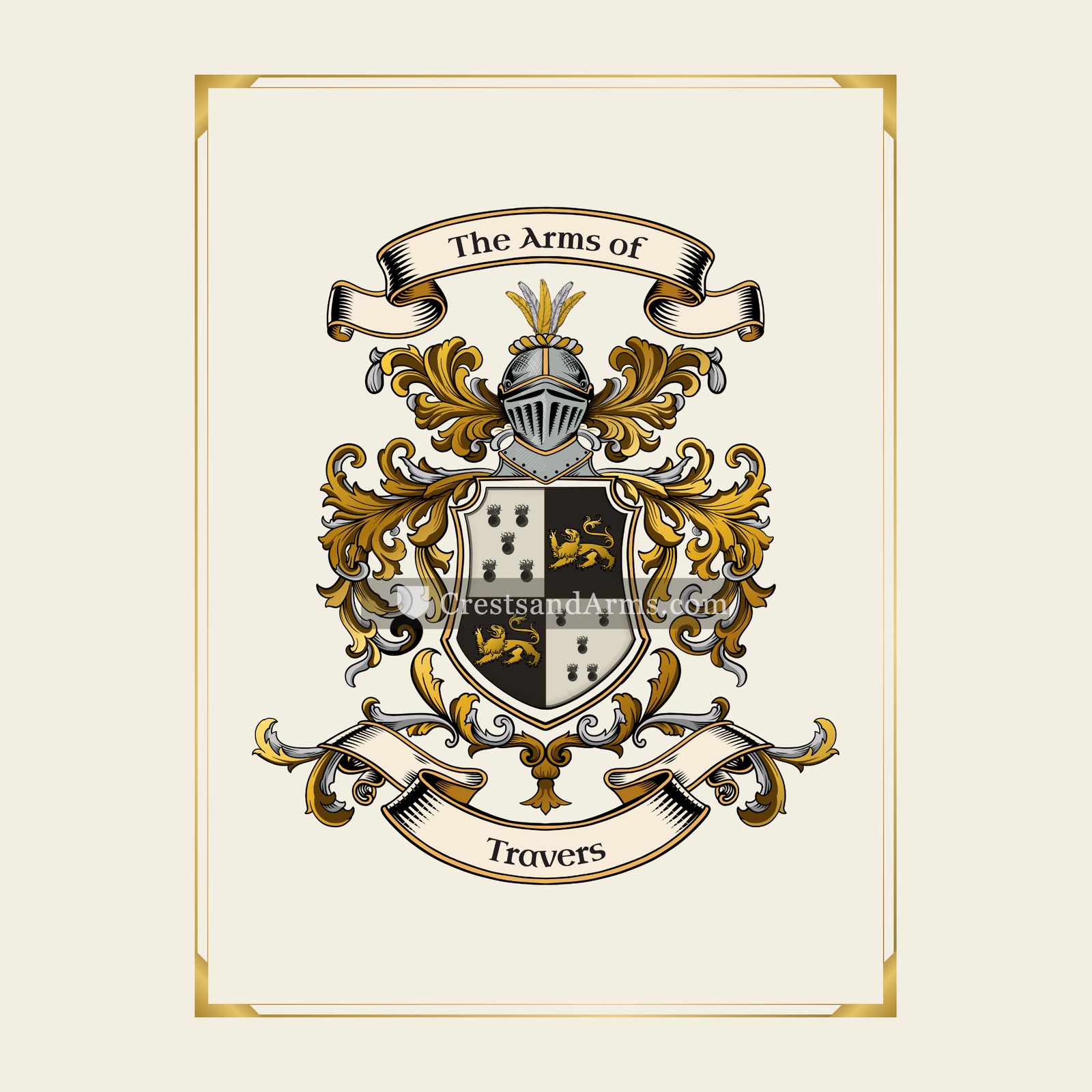 With gold border