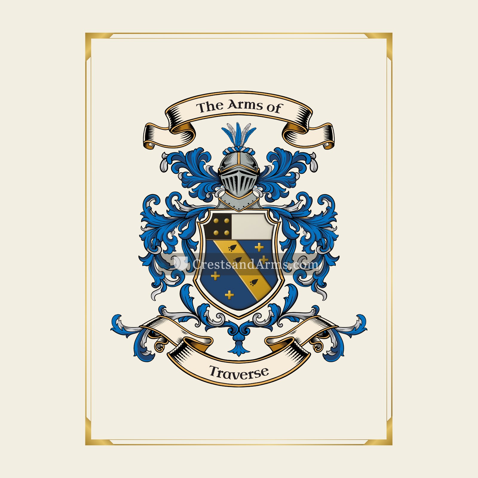 With gold border