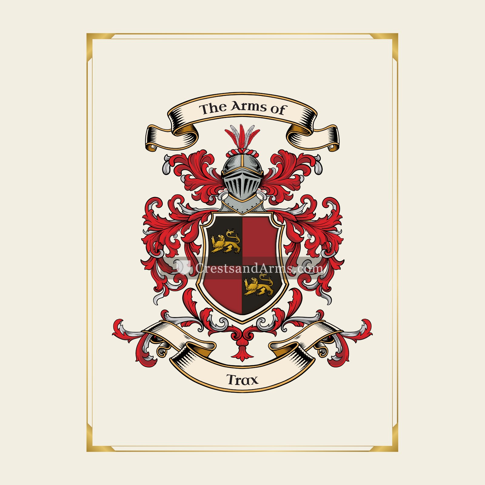 With gold border