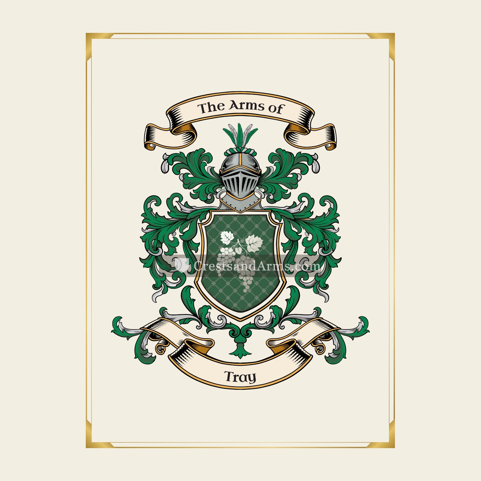 With gold border