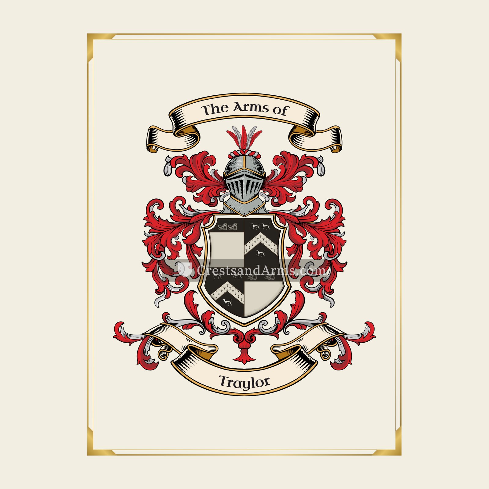 With gold border