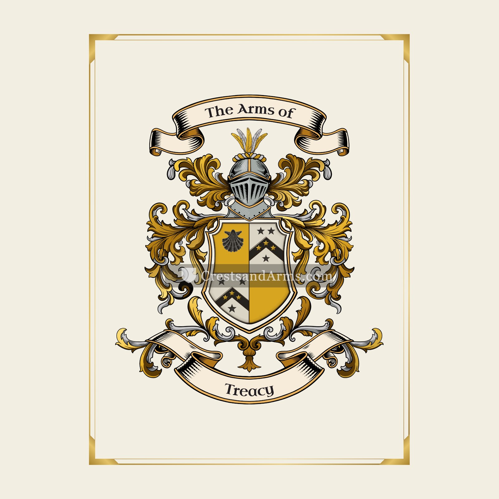 With gold border