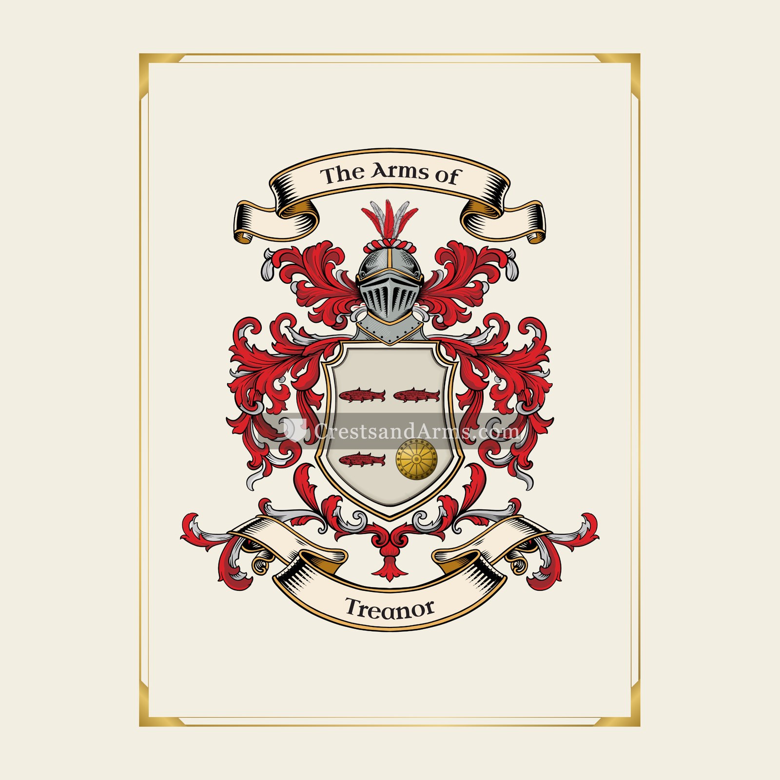 With gold border