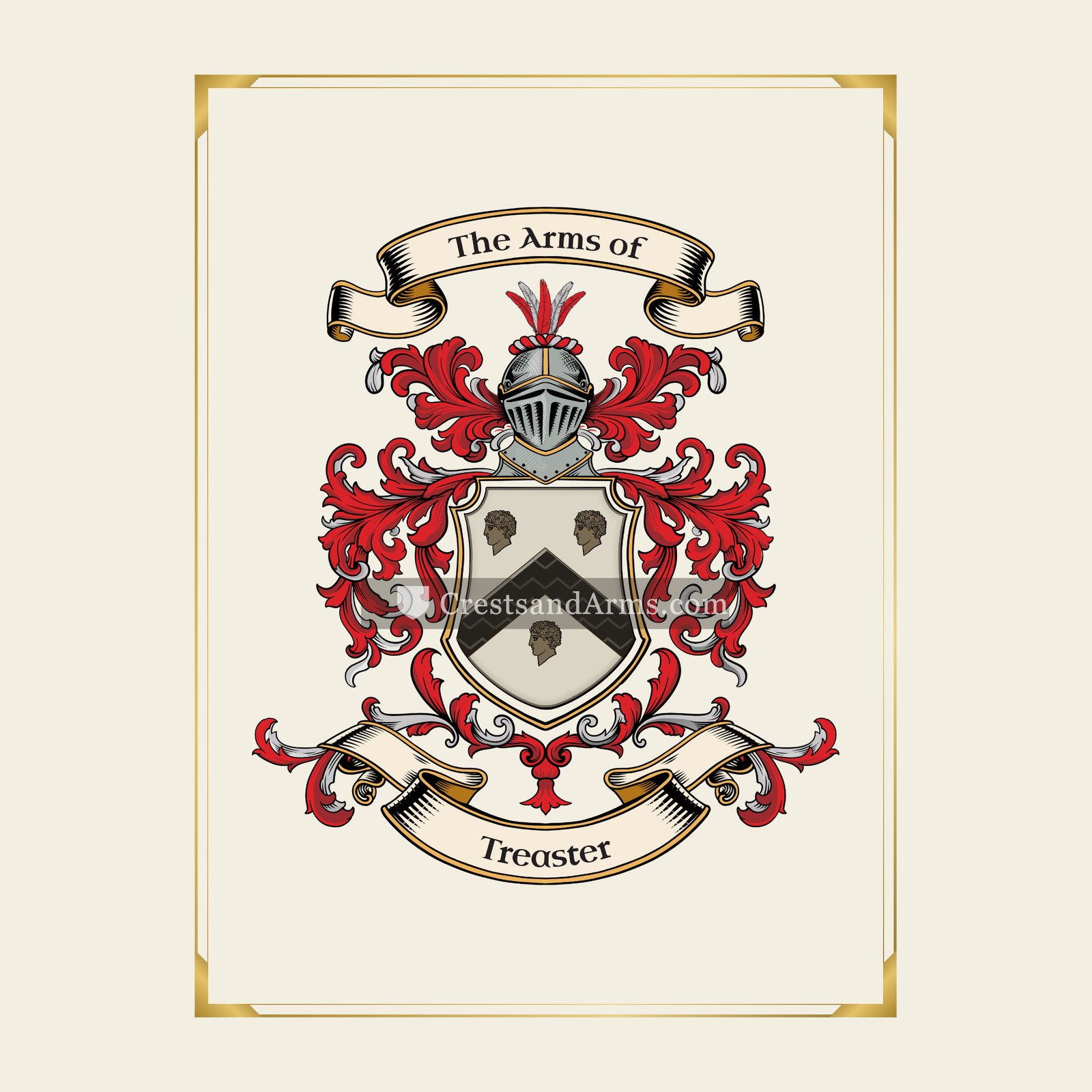 With gold border